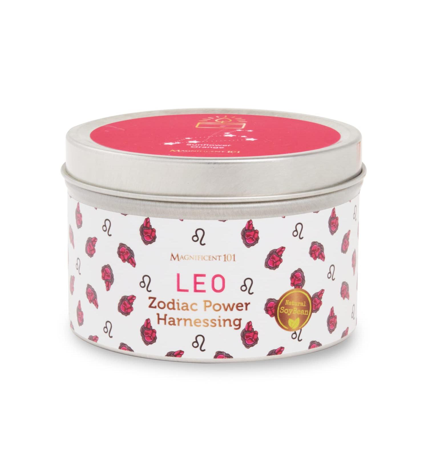 Leo Zodiac Sign Candle - Scented Soy Wax - Choose Your Birthdate - Great Holiday Gift for Astrology Fans - 6oz Tin Holder - Men's and Women's Decor - Buy Online on SooperMarket.com