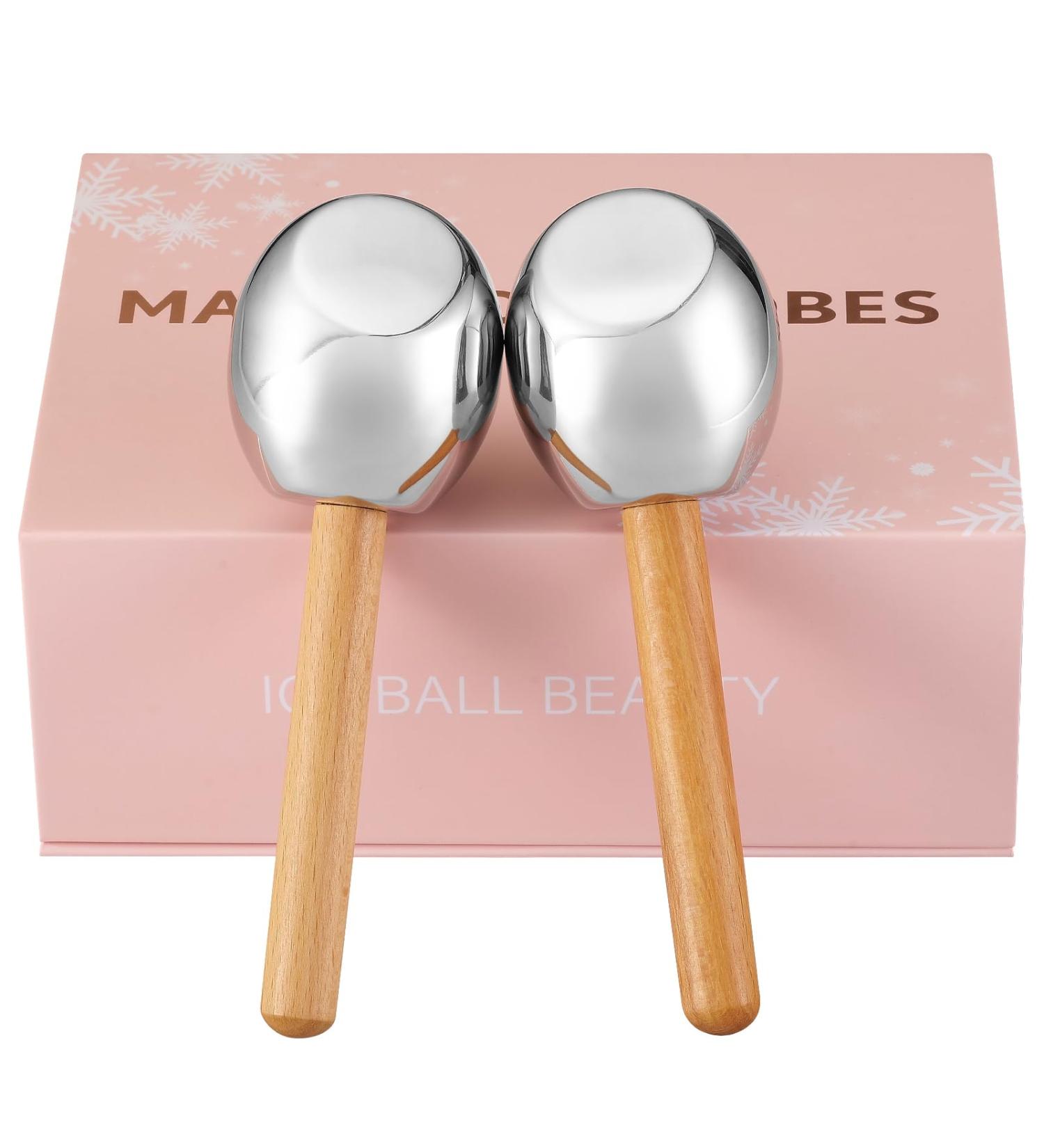 Ice Globes for Facial Skin Care - Unbreakable Steel Cooling Rollers & Cryo Sticks for Women | Tighten Skin & Reduce Puffiness - Buy Online on SooperMarket.com