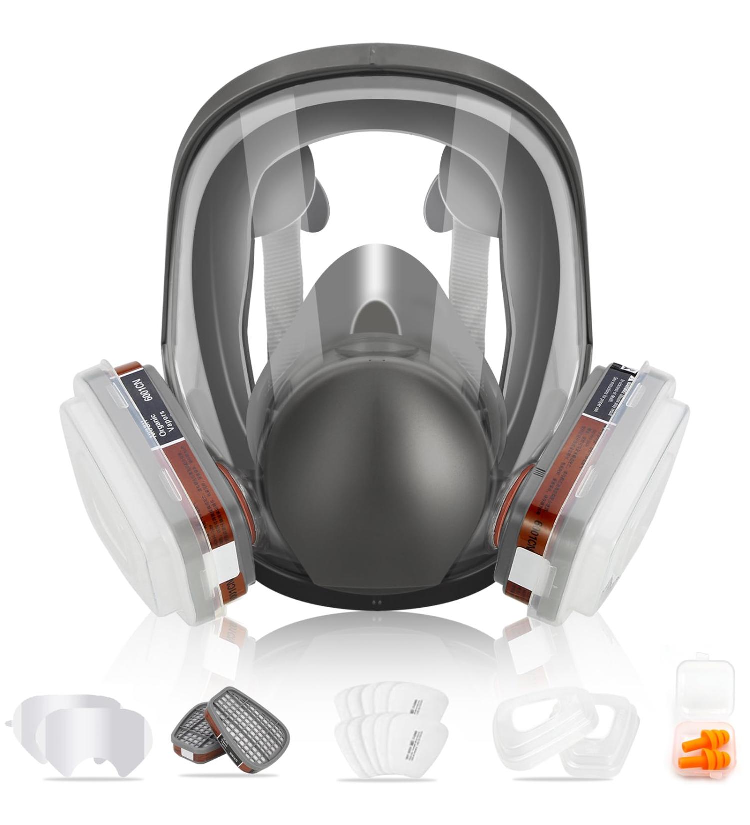 Full Face Respirator Mask 19 in 1 6800 Reusable Respirator Mask with Filters Organic Vapor Respirator Anti-fog Ideal for Paint Dust Spraying Chemicals Formaldehyde Polishing Sanding&Cutting - Buy Online on SooperMarket.com