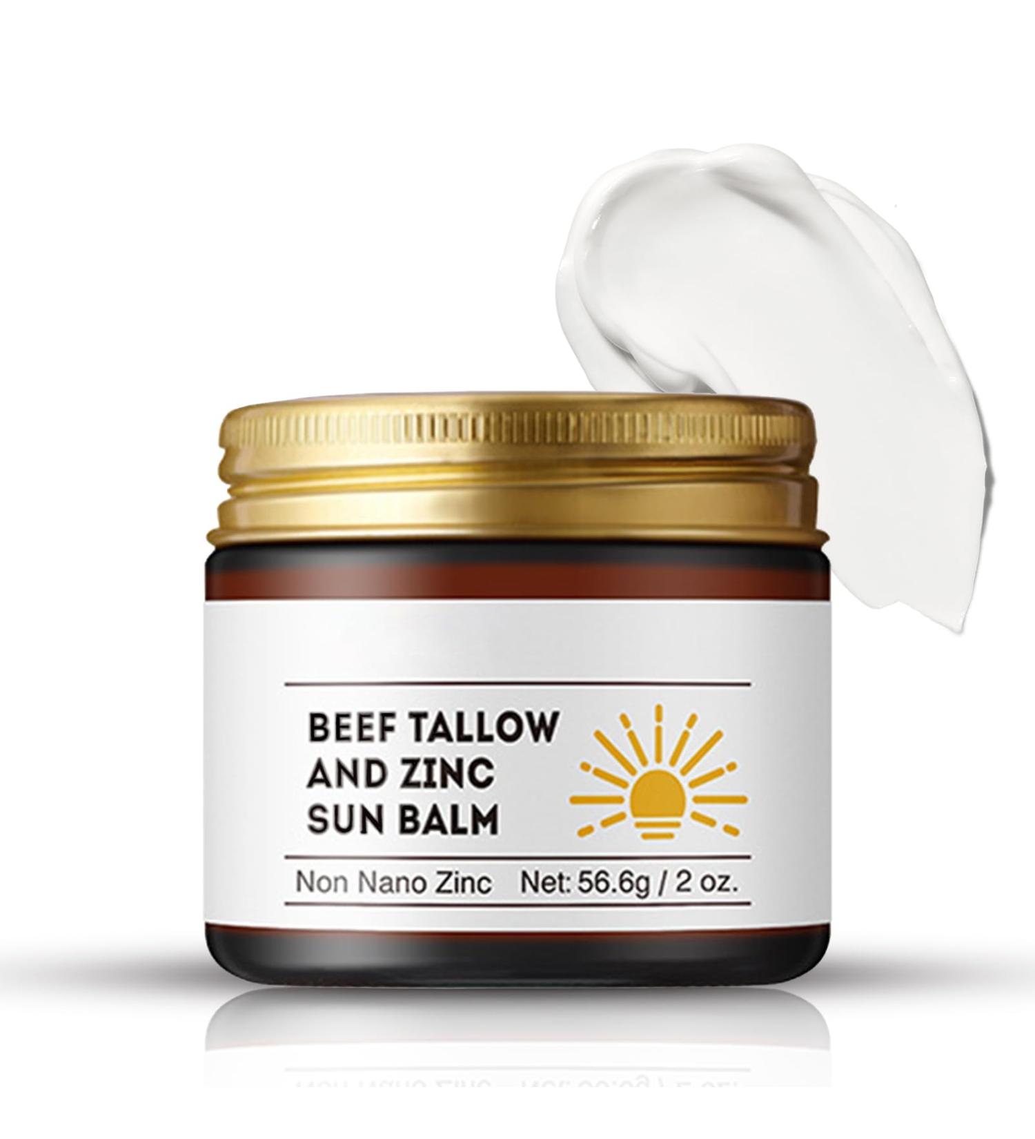 Beef Tallow & Zinc Sun Balm - Non-Greasy Sunscreen for Face & Body Deep Moisturizer Instant Sun Protection 2 Oz - Buy Online on SooperMarket.com