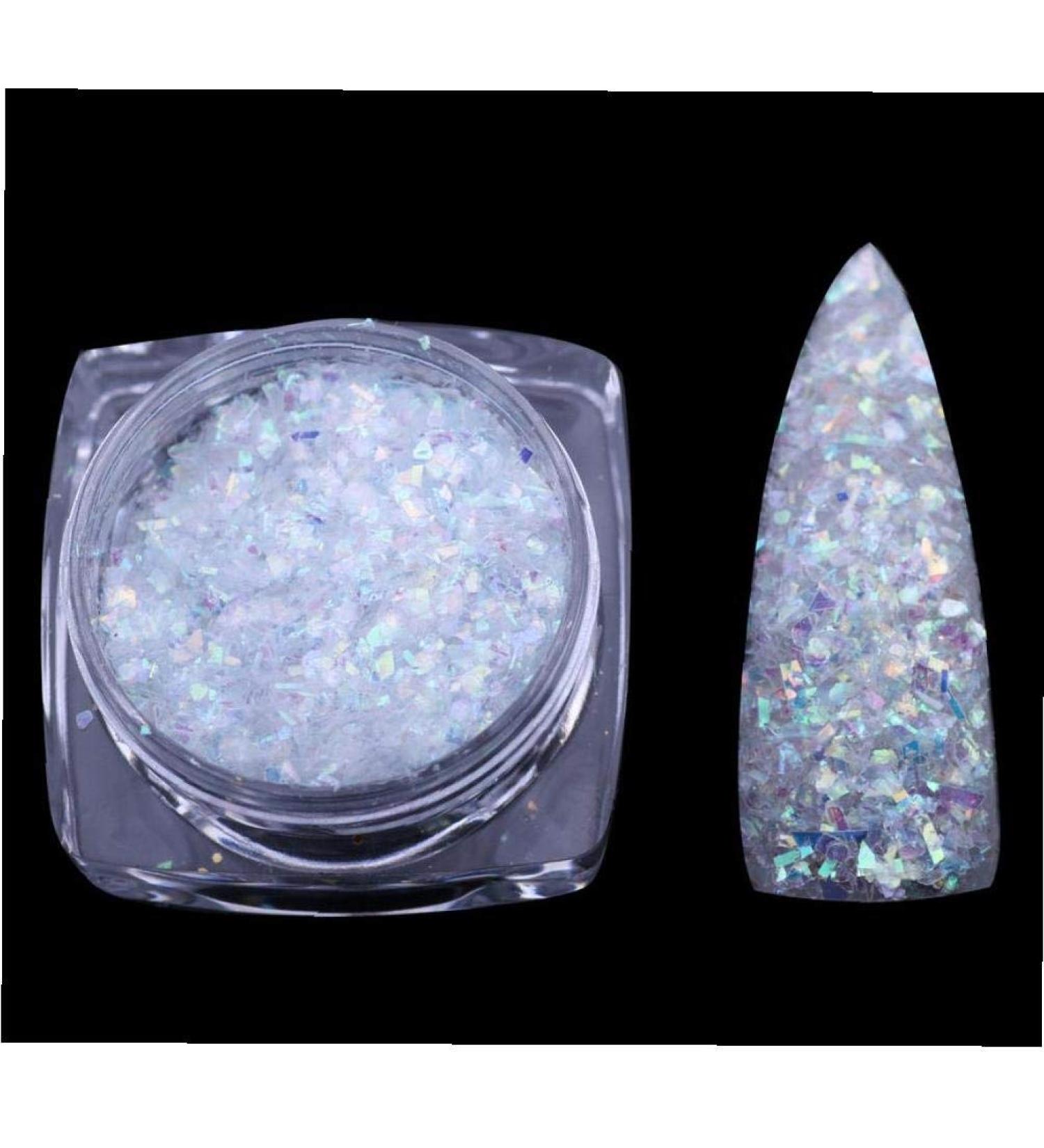 1 Box Women's Holographic Nail Glitter Shell Flakes Mermaid Mirror Irregular Foil Pieces Sequins Nail Art Decor - Buy Online on SooperMarket.com