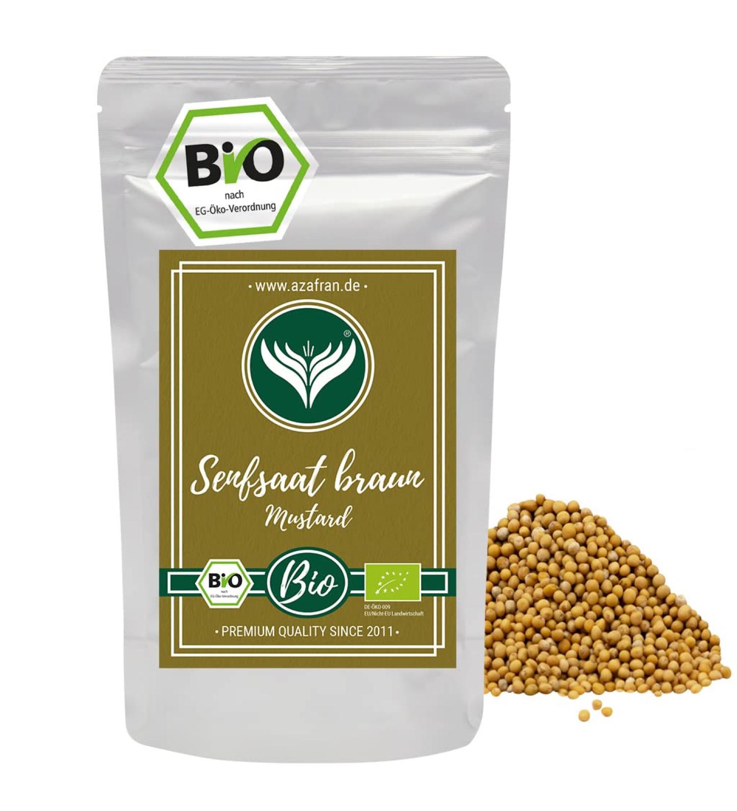 Buy Azafran Organic Brown Mustard Seeds - Premium Quality Mustard Grains for Cooking | 250g Pack | Ideal for Asian & Indian Cuisine - Buy Online on SooperMarket.com