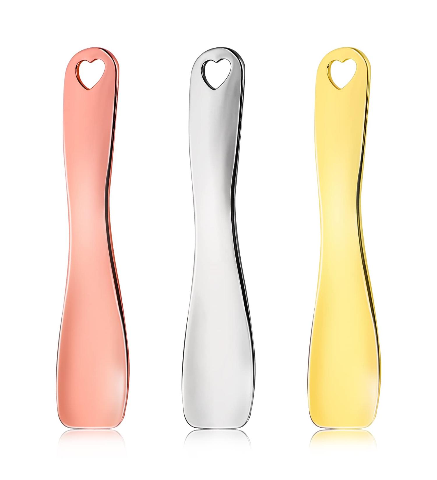 WLLHYF 3 PCS Metal Cosmetic Spatula Stick Set for Skincare - Beauty Spa Spoon for Facial Cream Mask Mixing - Buy Online on SooperMarket.com