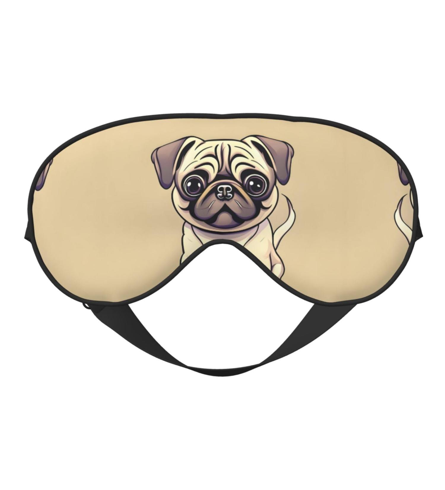 Funny Cartoon Pug Puppy Eye Mask - Soft & Breathable Sleep Patch for Travel & Relaxation - Buy Online on SooperMarket.com