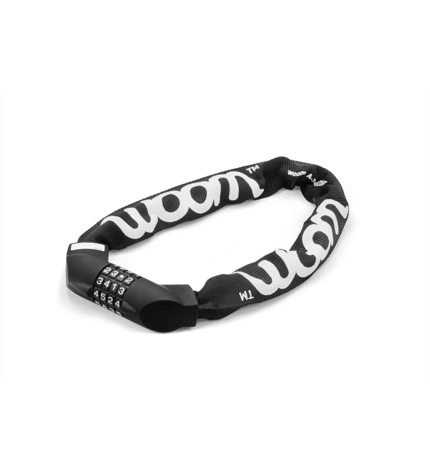 Woom Lokki Bicycle Lock for Children - High Safety Numerical Lock - 61 cm Chain 6 mm Thickness - Secure & Durable (Black) - Buy Online on SooperMarket.com