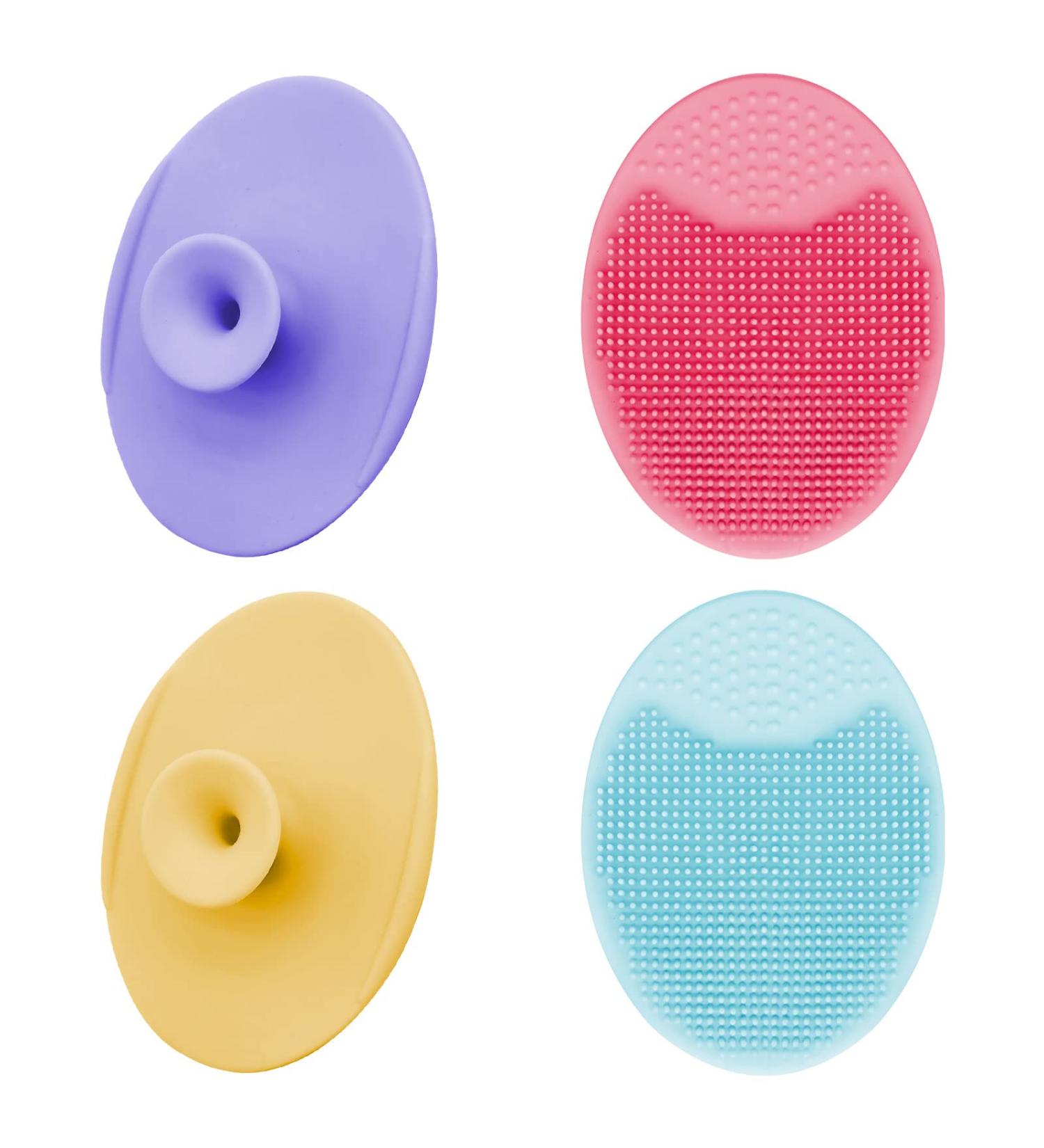 4PCS Soft Silicone Face Scrubber Set for Gentle Facial Exfoliation and Pore Cleansing - Buy Online on SooperMarket.com