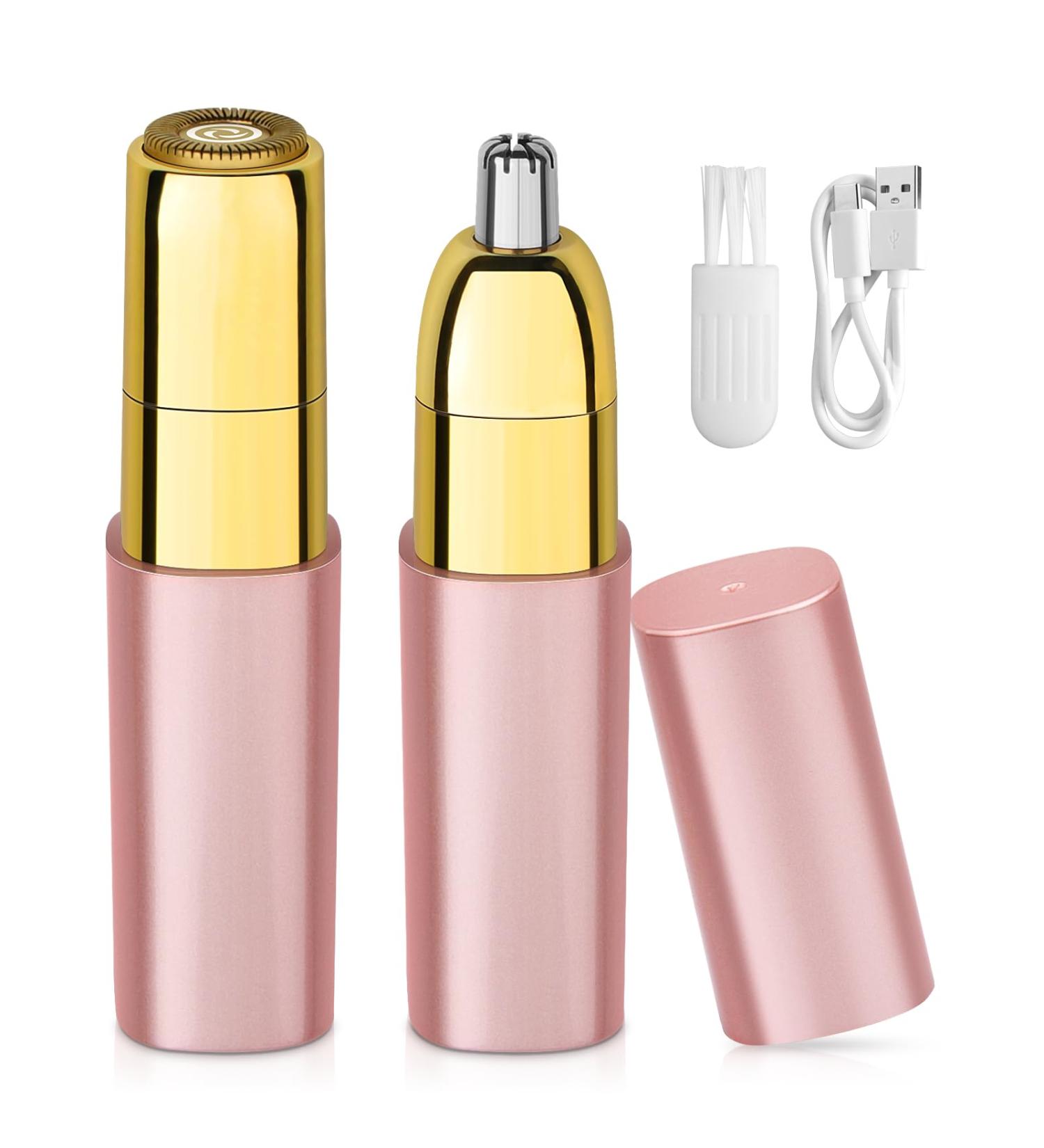 Mini Facial Hair Remover for Women - 2in1 Portable Shaver for Fuzz, Lips, Arms, Eyebrows, and Bikini Line - Waterproof & Painless Hair Removal - Buy Online on SooperMarket.com