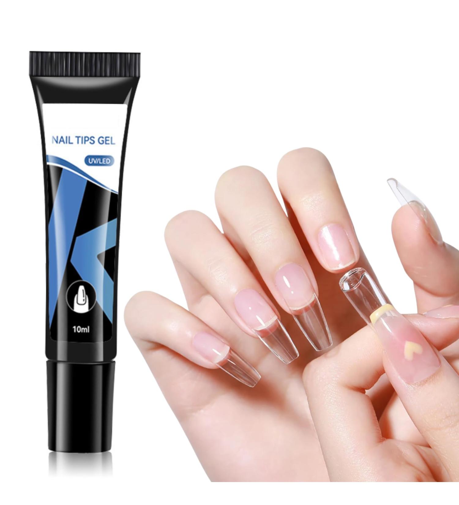 Extra Strong Solid Nail Gel Glue for Press on Nails, Acrylic Tips, and Extensions - Cured for Added Strength - Rhinestone Adhesive Included - Buy Online on SooperMarket.com
