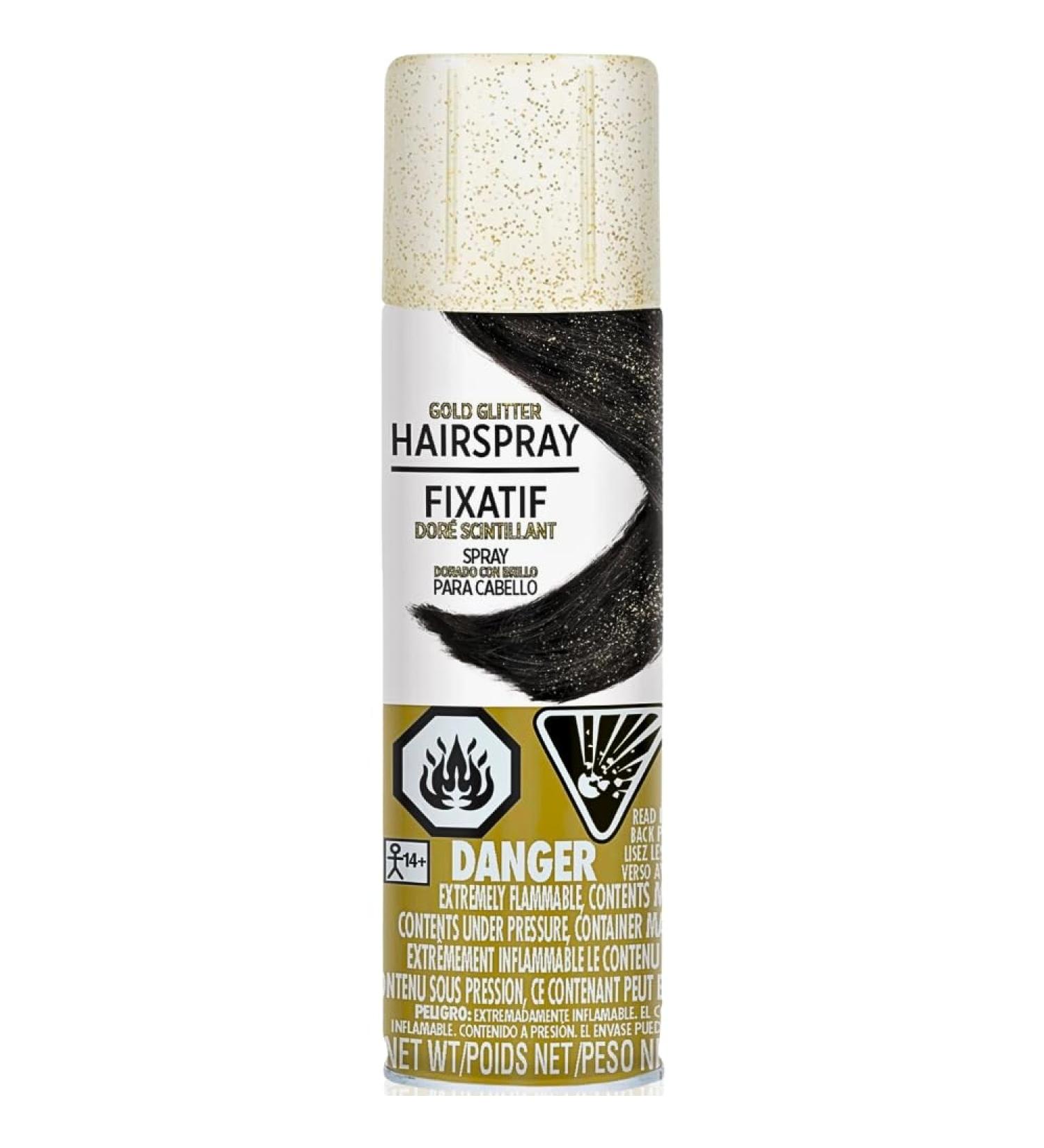 Hypo-Allergenic Glitter Gold Hair Spray - 3 oz. - Perfect Party Accessory 1 Pc.