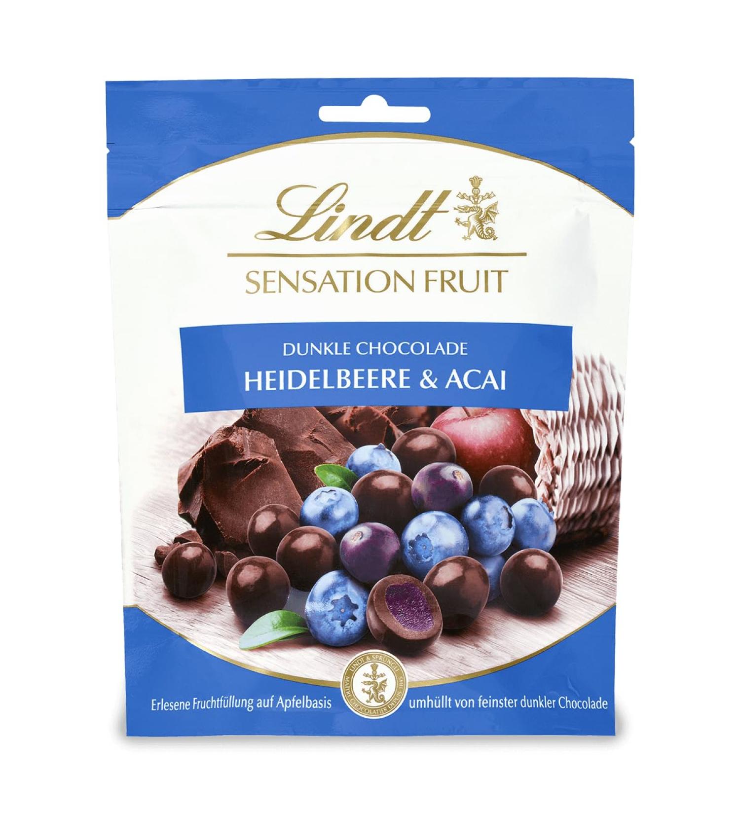 Lindt Chocolate Sensation Blueberry & Acai - 150g Dark Chocolate Praline Gift | Exquisite Fruit Filling | Perfect Chocolate Gift - Buy Online on SooperMarket.com