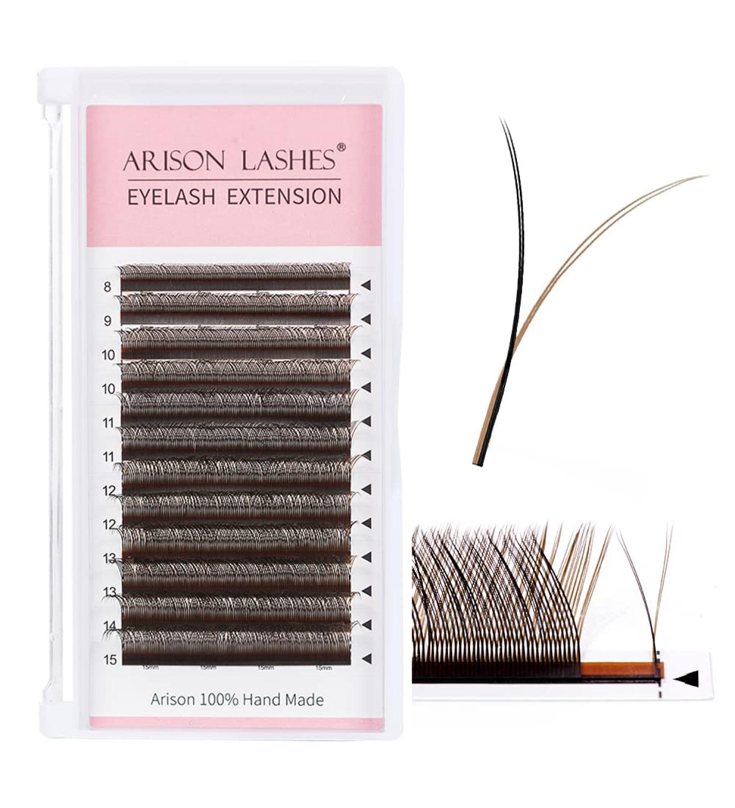 Dark Brown YY Eyelash Extension Lashes D Curl 0.07mm 8-15mm | Faux Mink Cluster Y Lashes Premade - Buy Online on SooperMarket.com