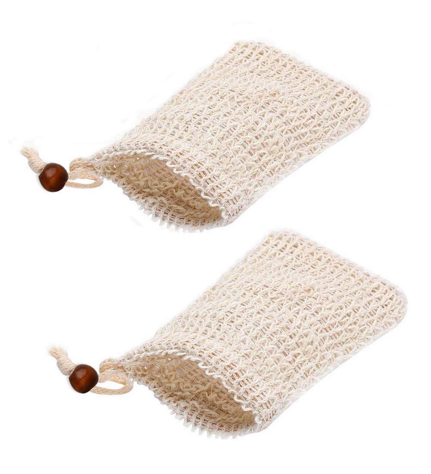 Nuoshen 2 Pcs Sisal Soap Bag - Natural Organic Exfoliating Soap Saver Pouch for Foaming & Drying Soaps - Buy Online on SooperMarket.com