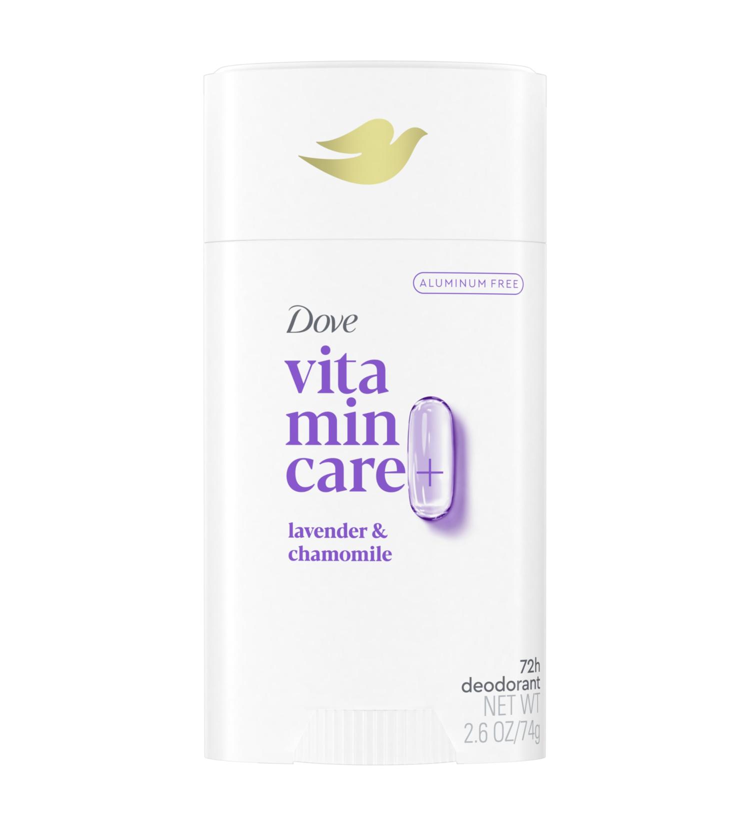 Dove VitaminCare+ Aluminum Free Deodorant Stick for 72H Odor Protection Lavender & Chamomile Breathable Deodorant for Women 2.6 oz Lavender + Chamomile 2.6 Ounce (Pack of 1) - Buy Online on SooperMarket.com