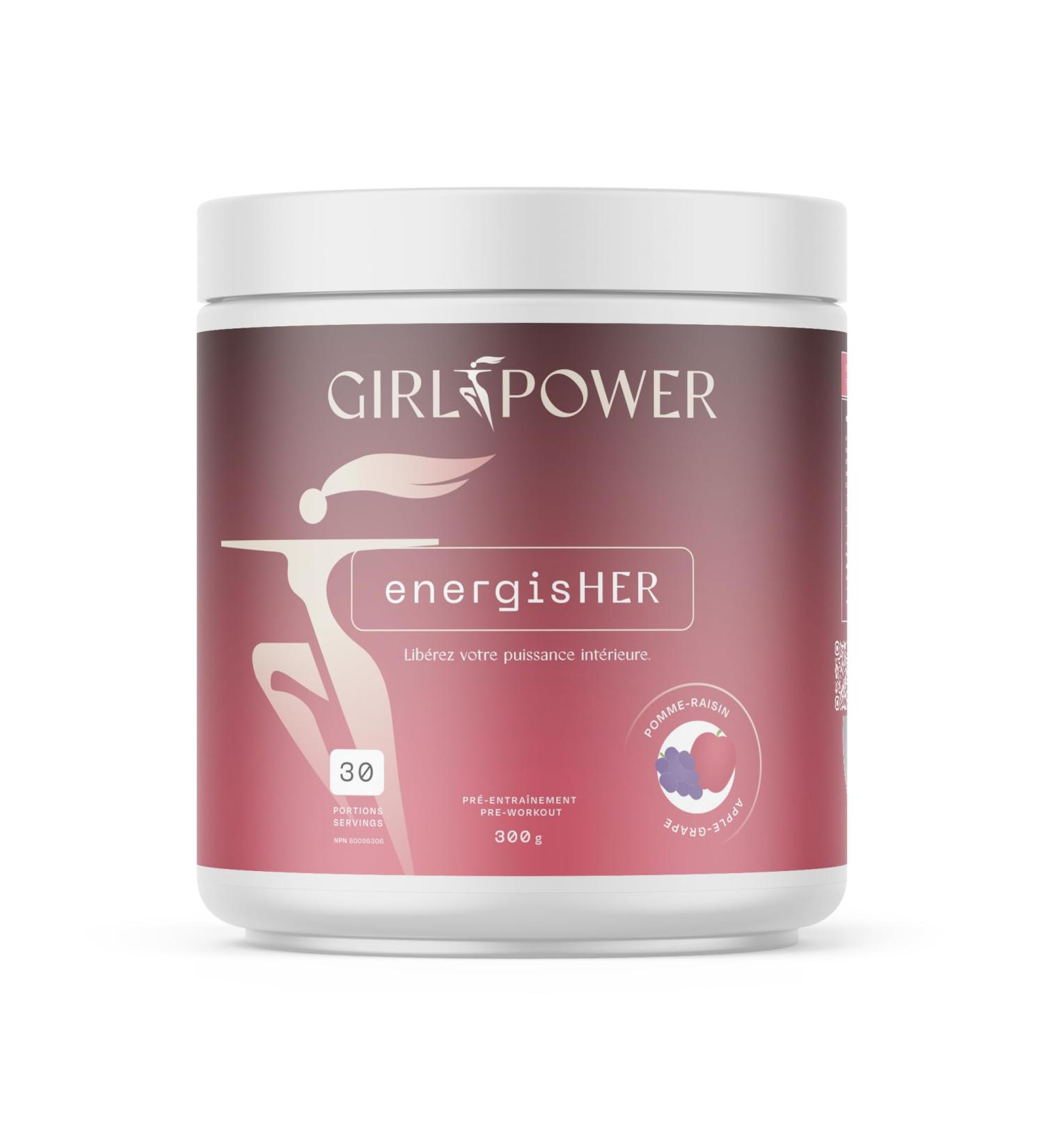 Girl Power Supplements EnergisHER Apple & Grape (30 Servings) - Pre Workout Powder Natural Health Product for Women's Performance Boost Energy & Fat Metabolism 120mg Caffeine L-Carnitine Green Coffee Extract Apple & Grape 30 Servings (Pack of 1) - Buy Online on SooperMarket.com