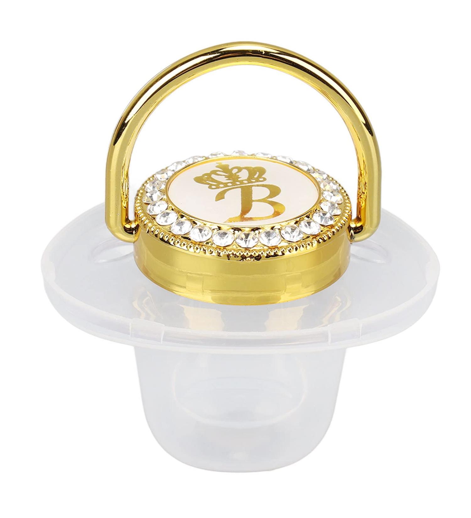 Buy Golden Silicone Baby Pacifier with Rhinestone Nipple - Perfect for Bathing | International Shipping - Buy Online on SooperMarket.com