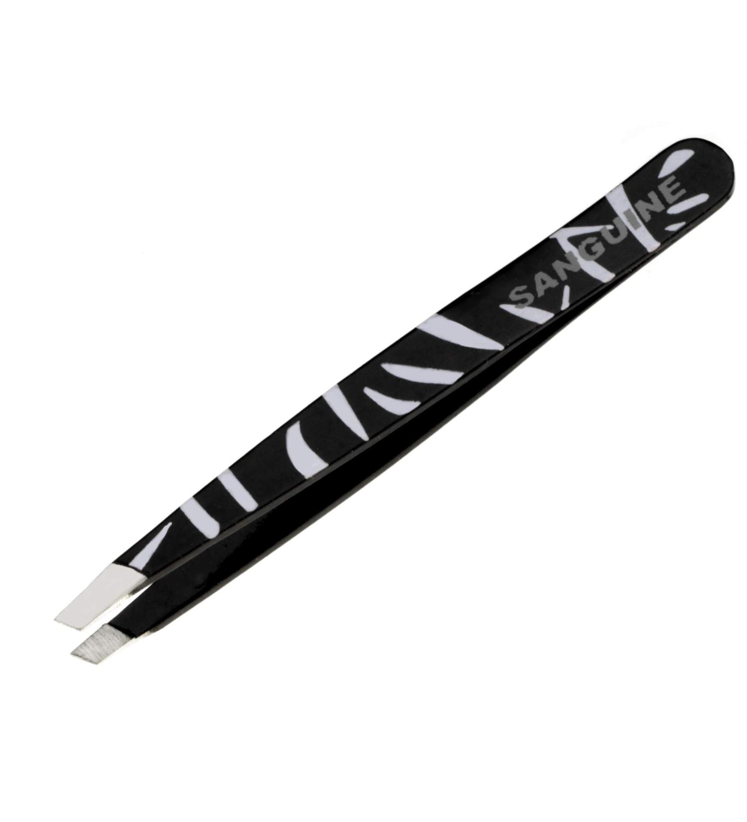 Beautimaxx 3.5-inch Black Zebra Slant Tip Eyebrow Tweezer - Buy Online on SooperMarket.com