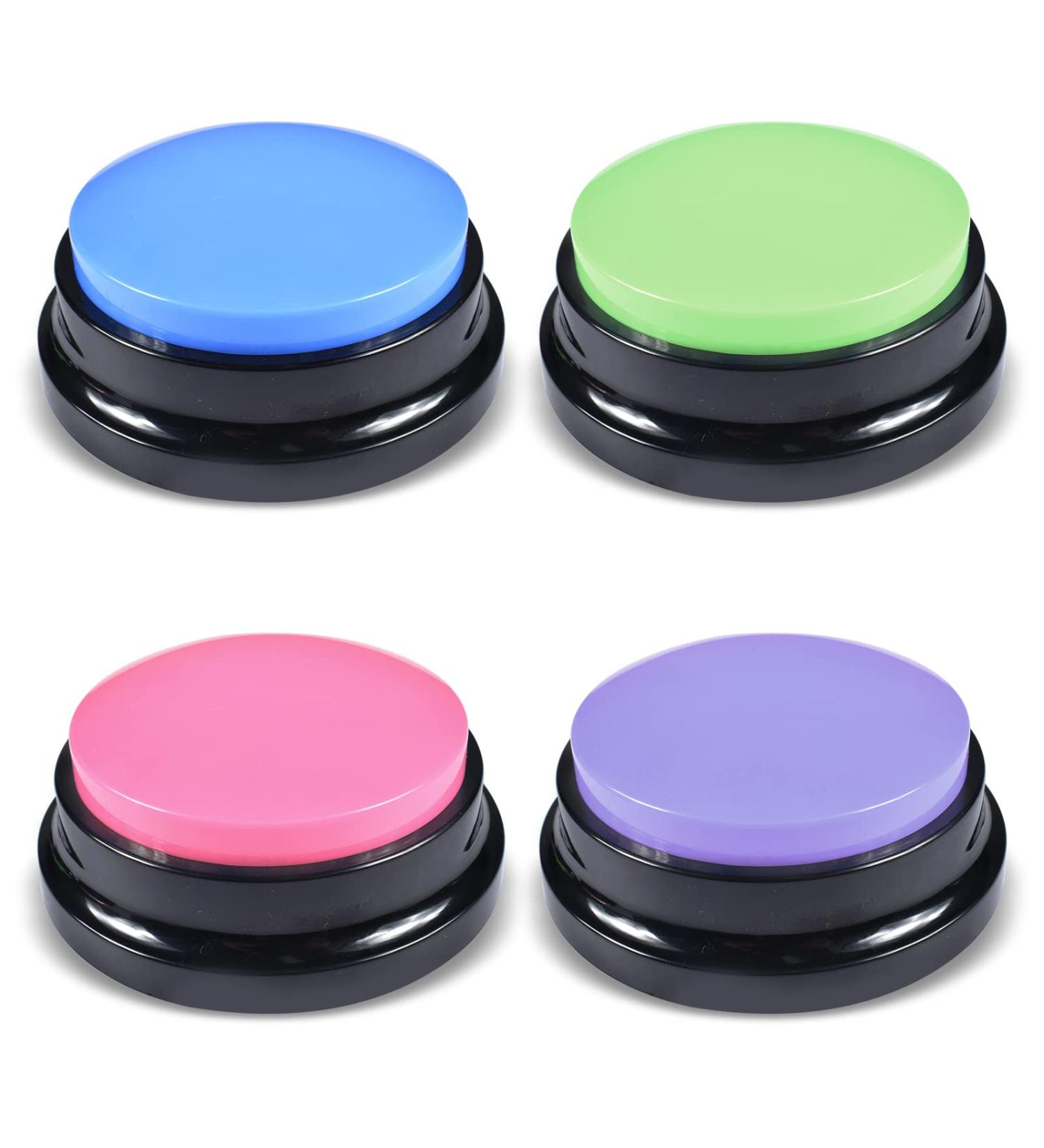 4 Packs Dog Buttons for Communication and Training Recordable Dog Buttons Pet Command Buzzer 30 Second Record & Playback Speech Training Buttons for Dog Cat Training Interactive Toy - Buy Online on SooperMarket.com