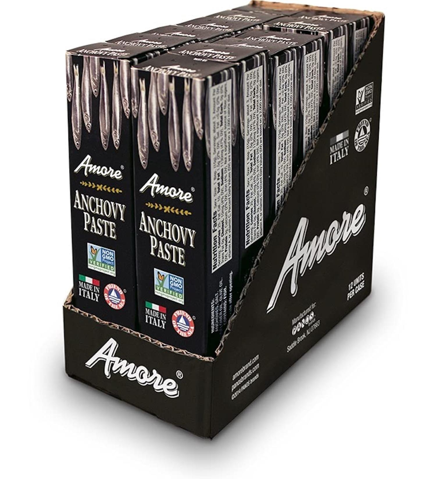 Amore Anchovy Paste - 1.6 oz (Pack of 12) | Rich Flavor for Cooking & Recipes - Buy Online on SooperMarket.com