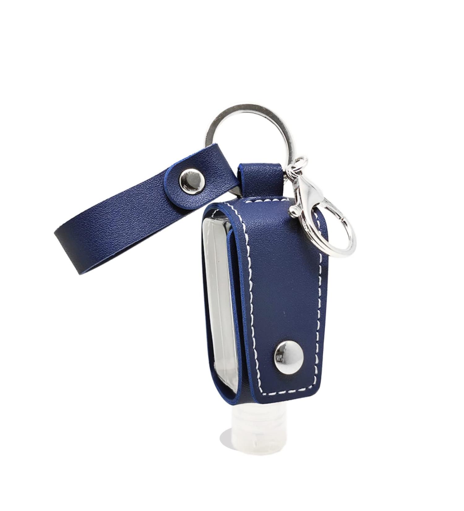 BRICUGLE Hand Sanitizer Holder Keychain with Mini Bottle - Refillable Cosmetic Container for Handbags, Purse, Backpack, and Keys (Blue) - Buy Online on SooperMarket.com