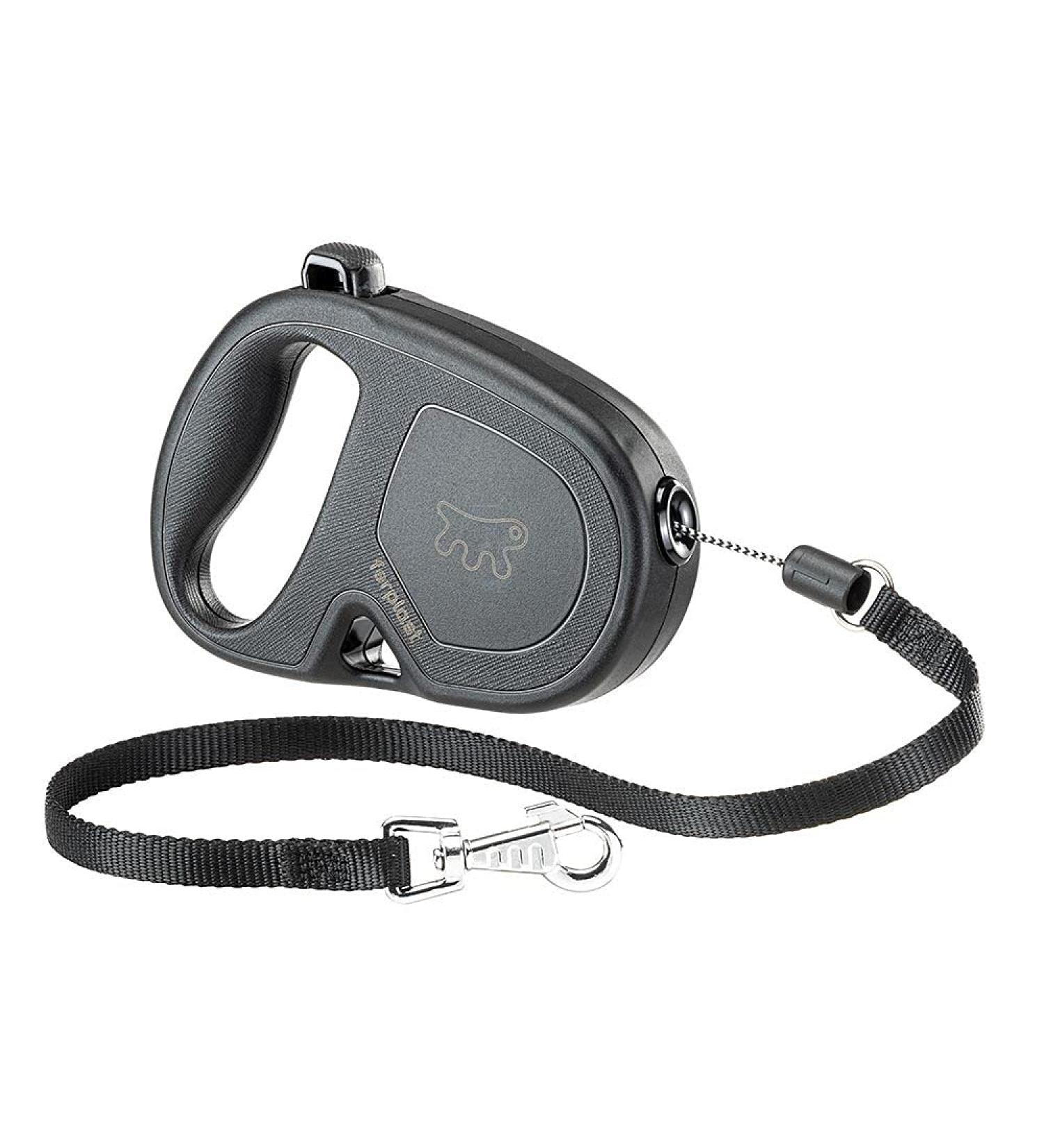 Ferplast Flippy One Dog Leash - Extendable Roller Leash for Small Dogs Up to 12kg - 4.5m Black Cord with Locking Button - Buy Online on SooperMarket.com