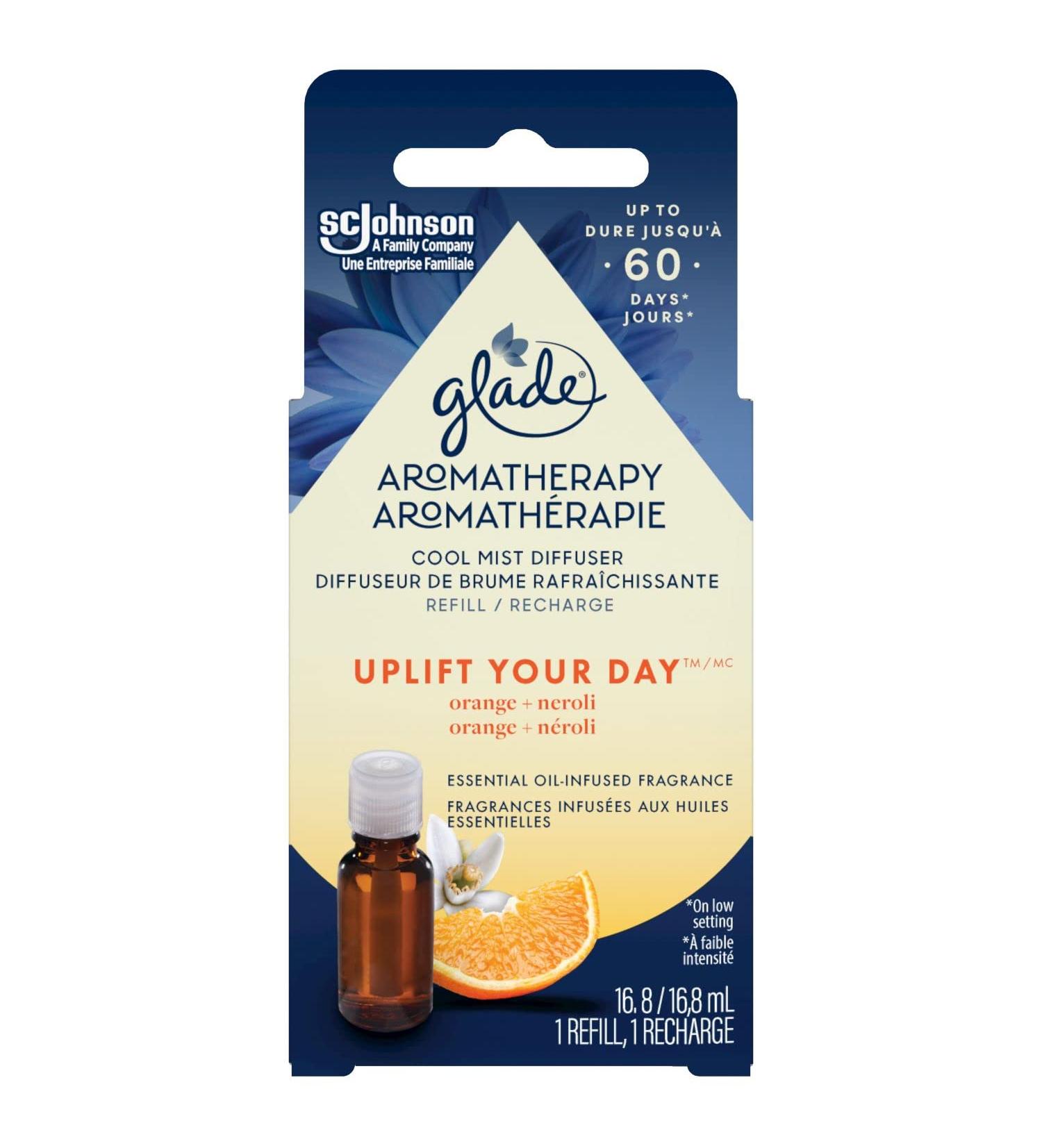 Glade Essential Oil Diffuser Refill Use with Cool Mist Aromatherapy Diffuser Air Freshener for Home Uplift Your Day Scent with Notes of Orange & Neroli 1 Count - Buy Online on SooperMarket.com
