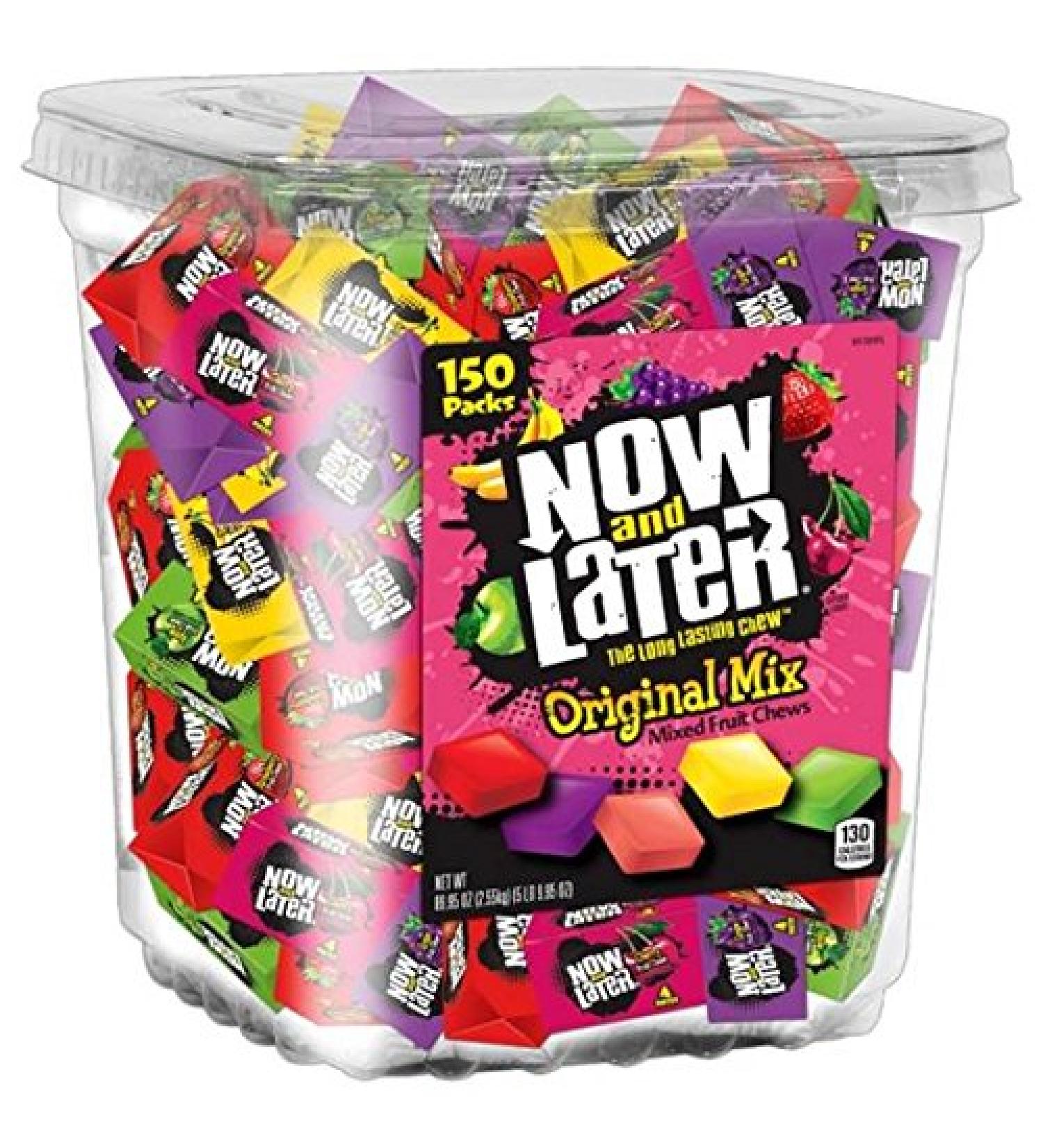 Now and Later Original Taffy Chews Candy Assorted 150 Count - 90 Ounce Jar - Cherry Assorted 5.6 Pound Pack - Best Value - Buy Online on SooperMarket.com