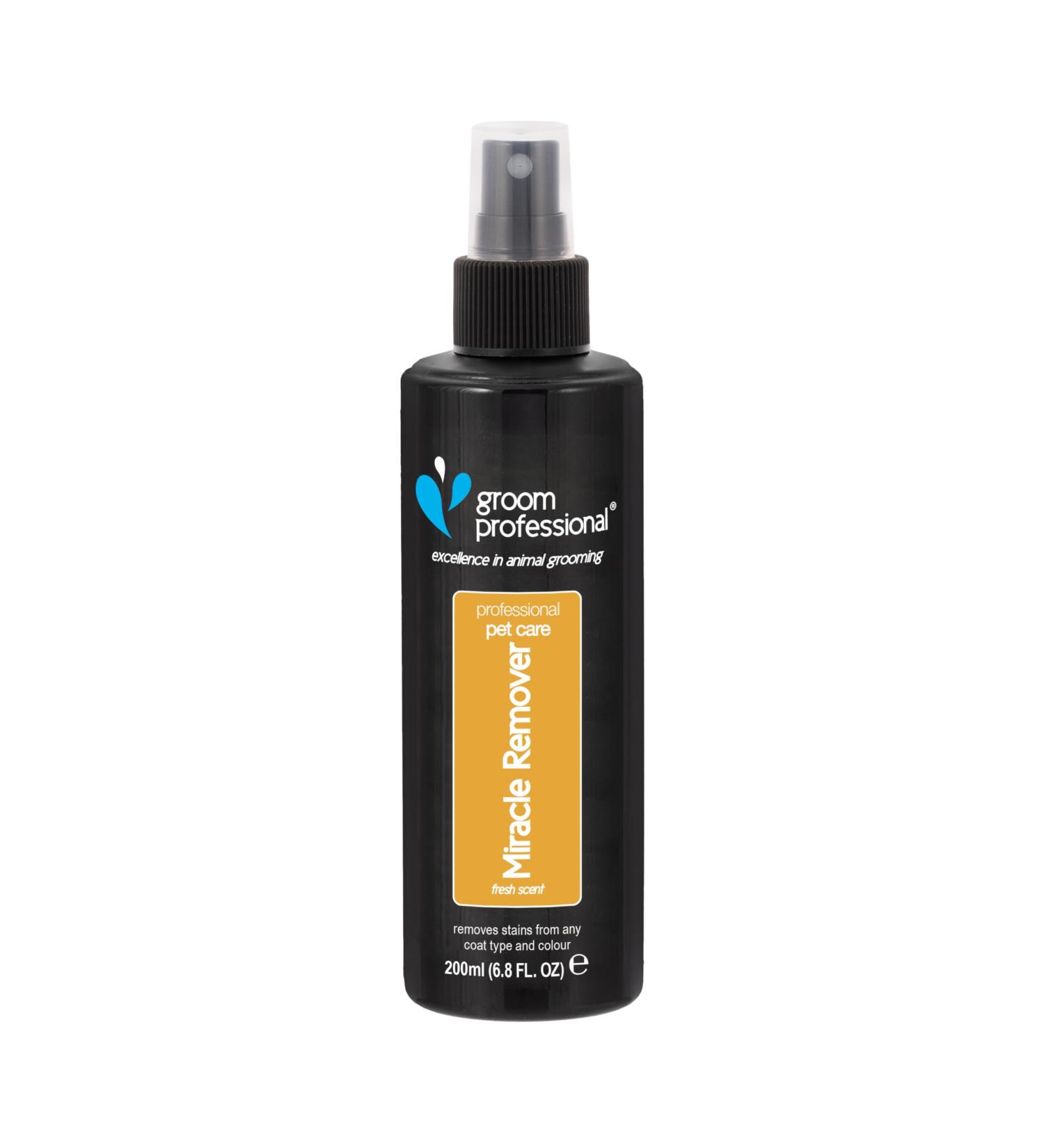 GROOM PROFESSIONAL Miracle Remover Dog Spray for Removing Stains - Dog Coat Stain Remover - Pet Coat Correction Spray for Dogs - Moisturises Whilst it Removes Stains 200ml