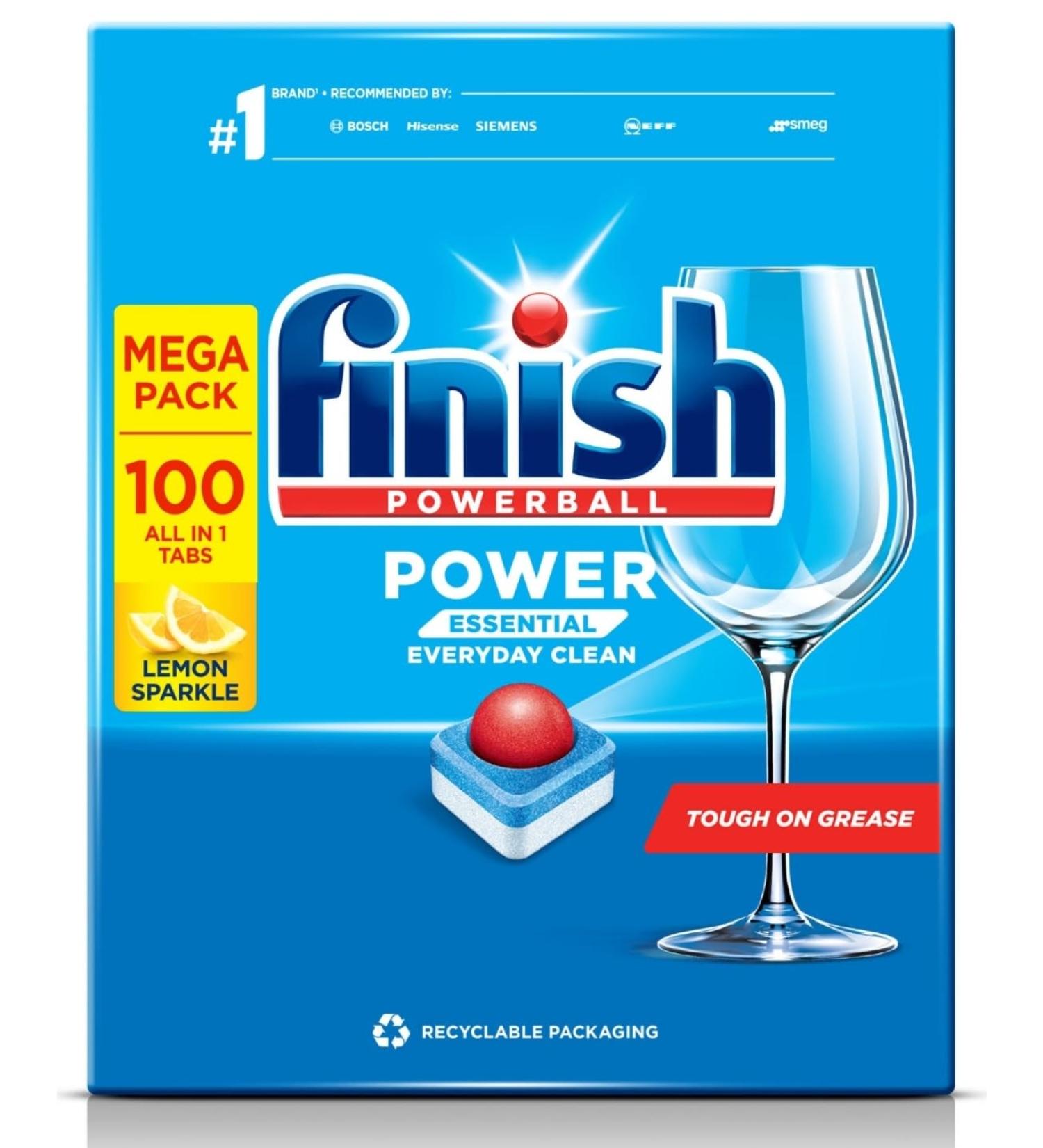 Finish Dishwasher Tablets All In 1 Powerball XXXL Lemon 100 Tablets