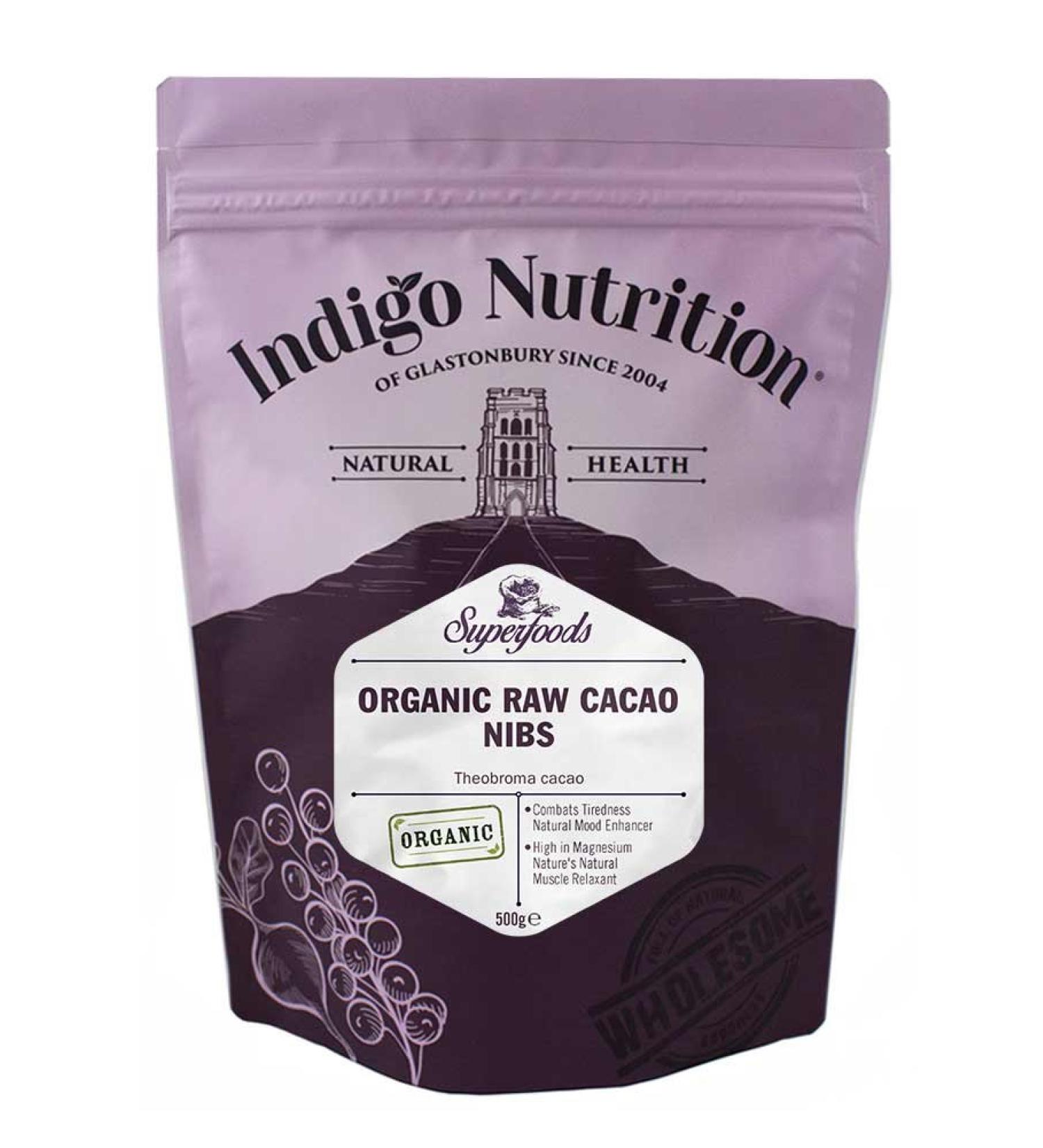Indigo Herbs Rohe Bio Kakaonibs 500g | Vegane Rein & GMO Frei - Hochwertige Kakaonibs f r internationale Lieferung - Buy Online on SooperMarket.com