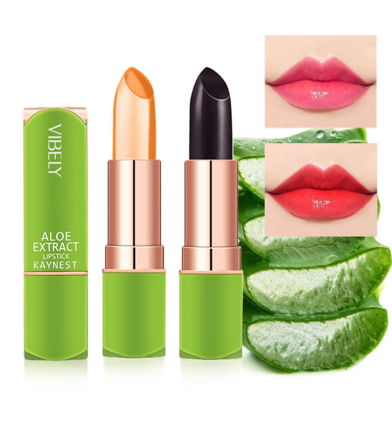 Kaynest Aloe Vera Lipstick Set-C - 2 Pack Moisturizing Lip Balm for Long Lasting Color Change - Buy Online on SooperMarket.com