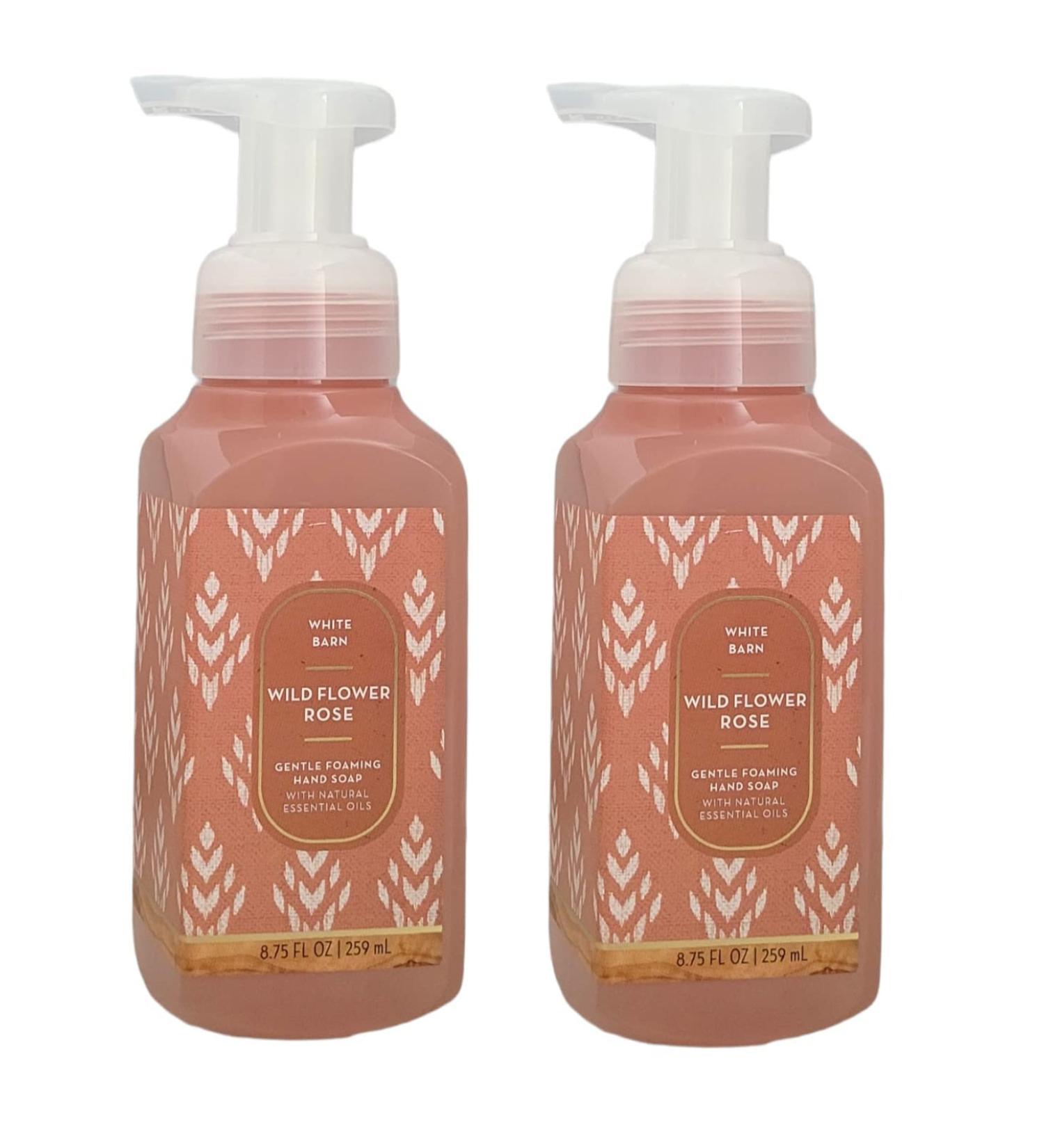Bath & Body Works Bath and Body Works Wild Flower Rose Gentle Foaming Hand Soap 8.75 Ounce 2-Pack (Wild Rose) 1 pounds 17.5 Ounce Wild Flower Rose 8.75 Ounce