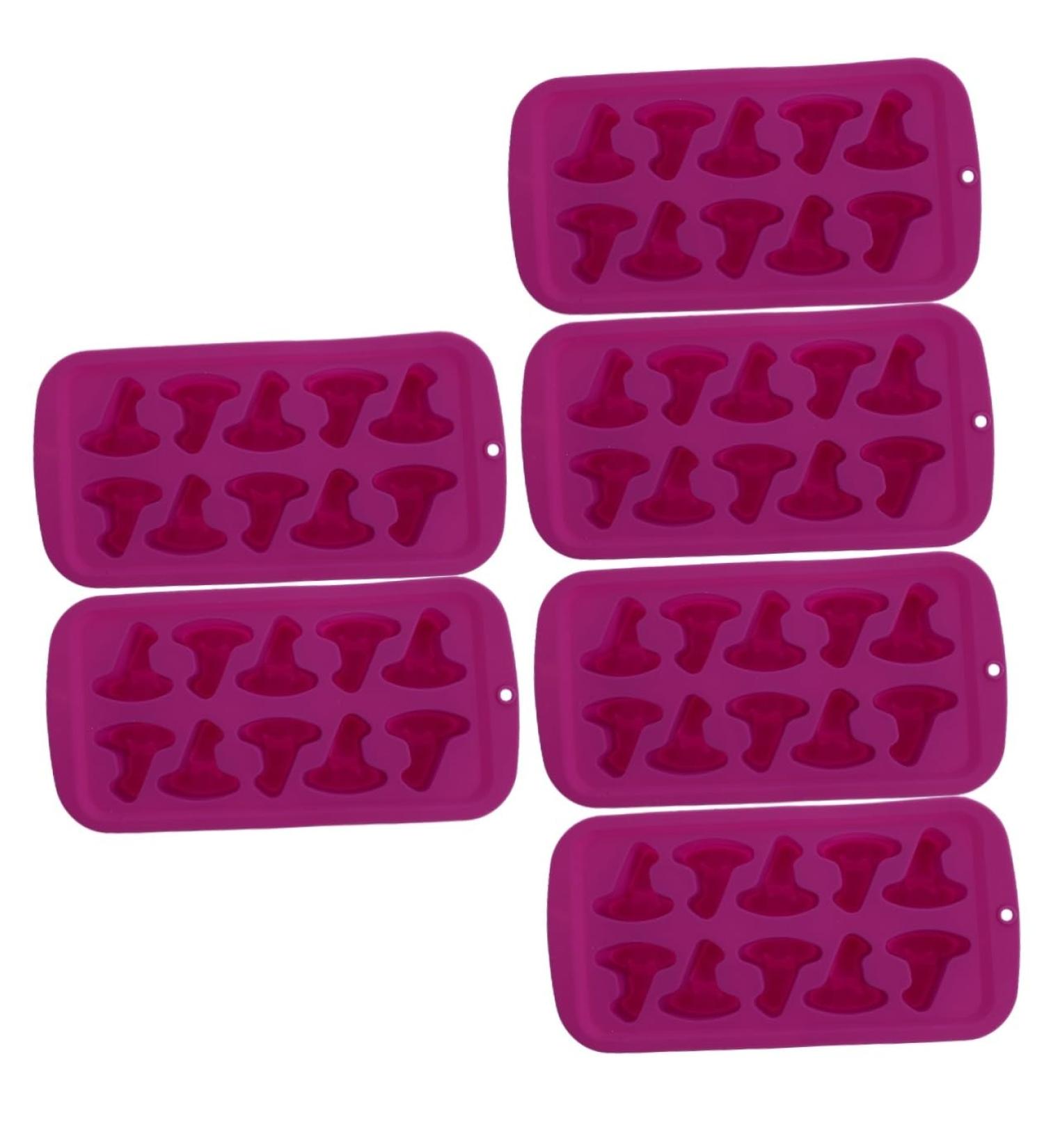 HOMSFOU 6 Pcs Silicone Chocolate Mold Silicone Baking Halloween Fondant Halloween Chocolate Polymer Clay Molds Jelly Molds Desserts Molds Bath Purple Silica Gel Tool Multifunction 21X11X2CMx3pcs Purplex3pcs - Buy Online on SooperMarket.com