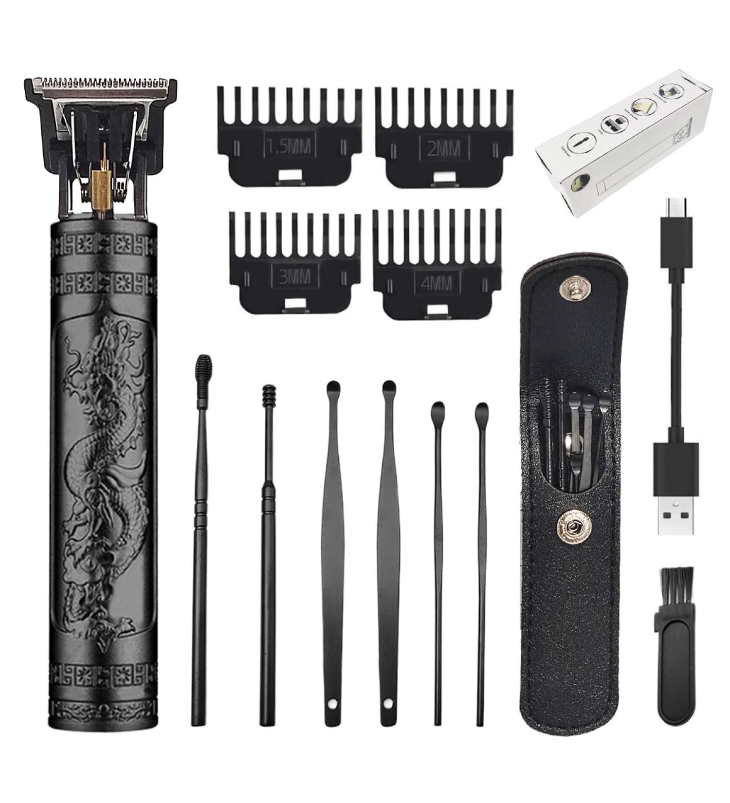 Buy Cordless Hair Clippers for Men - Travel-Friendly Rechargeable Hair Trimmer with 6 Earpicks - Best Hair Clipping & Sculpting Tool in Black - Buy Online on SooperMarket.com
