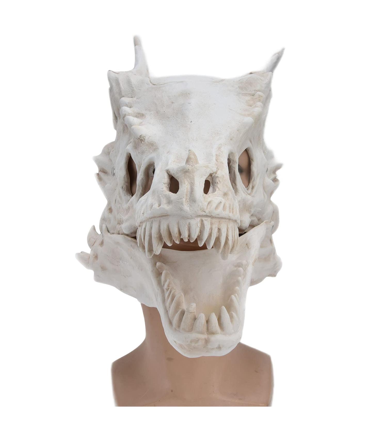 Scary Halloween Mask Latex Simulation Dinosaur Skull Mask Head Cover Halloween Skull Mask Scary Latex Full Head Realistic Masks for Halloween Costume Party Cosplay - Buy Online on SooperMarket.com