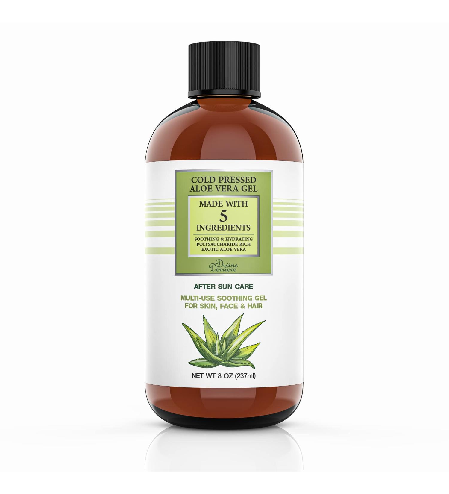 Divine Derriere Aloe Vera Gel - Soothing After Sun Care for Sunburn Relief - Made in USA (8 oz) - Buy Online on SooperMarket.com