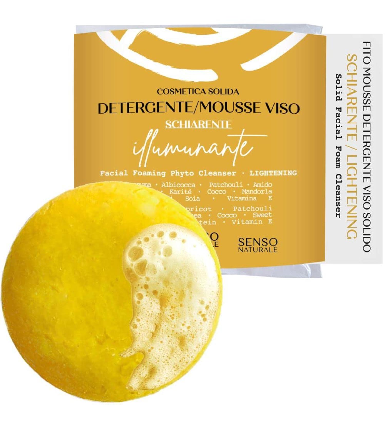 SENSO NATURALE Solid cleansing mousse - turmeric apricot oil - sensitive face makeup remover sensitive skin - vegan natural concentrate - corresponds to 300ml liquid - Buy Online on SooperMarket.com