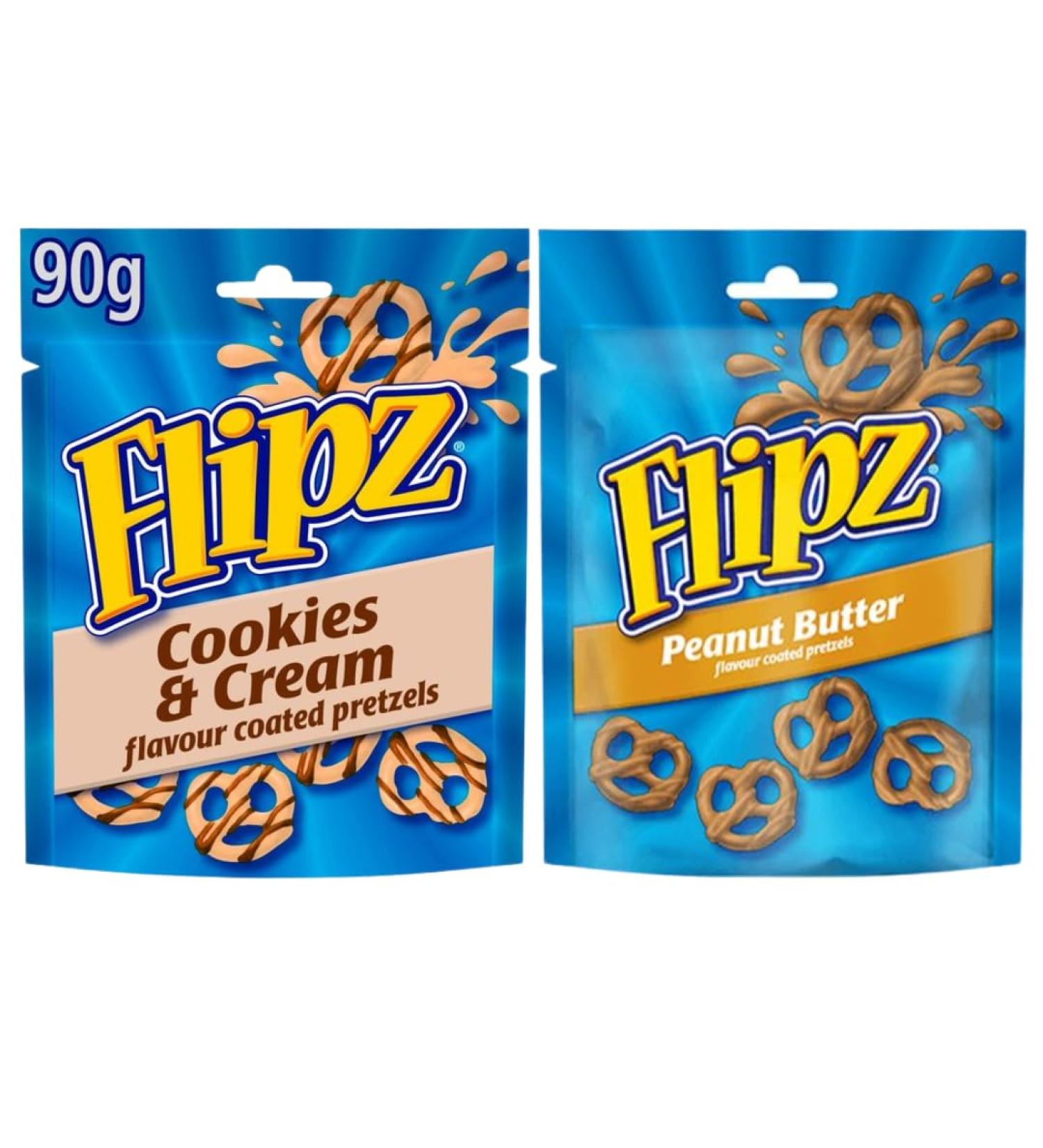 Chocolate Pretzel Bundle With Flipz Cookies & Cream Pretzels 90g & Peanut Butter Pretzels 90g (2 Pack) - Buy Online on SooperMarket.com