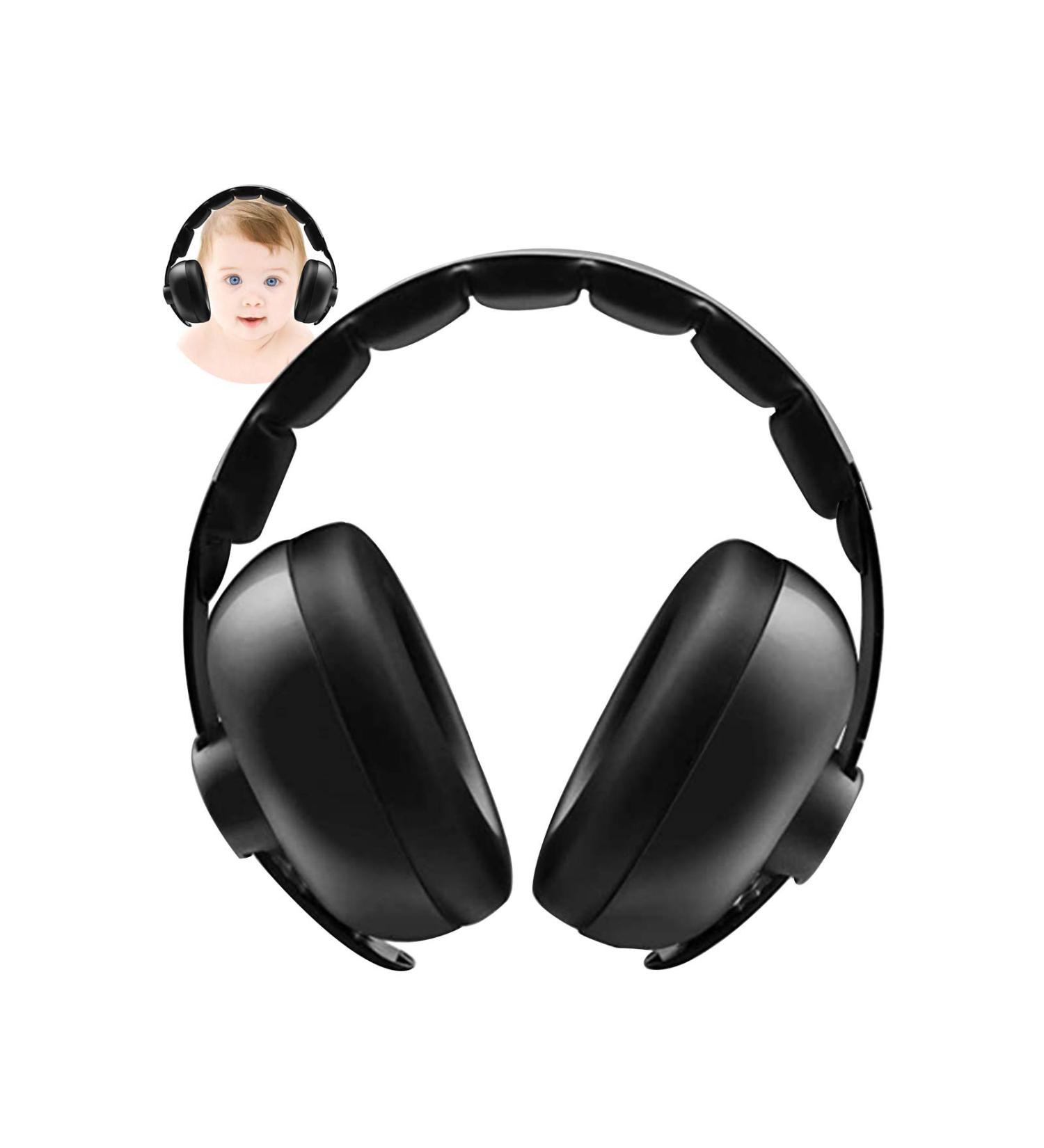 Baby Noise Cancelling Headphones for Ultimate Ear Protection - Ideal for Infants and Toddlers during Sleep, Airplane Travel, and Fireworks - Black - Buy Online on SooperMarket.com