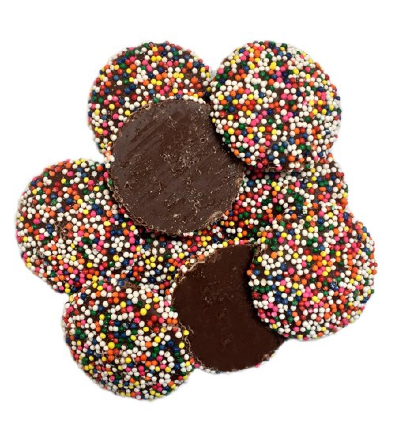 Guittard Milk Chocolate Non-Pareils from OliveNation, Rainbow Colors, Decorating, Topping - 16 ounces 1 Pound (Pack of 1)