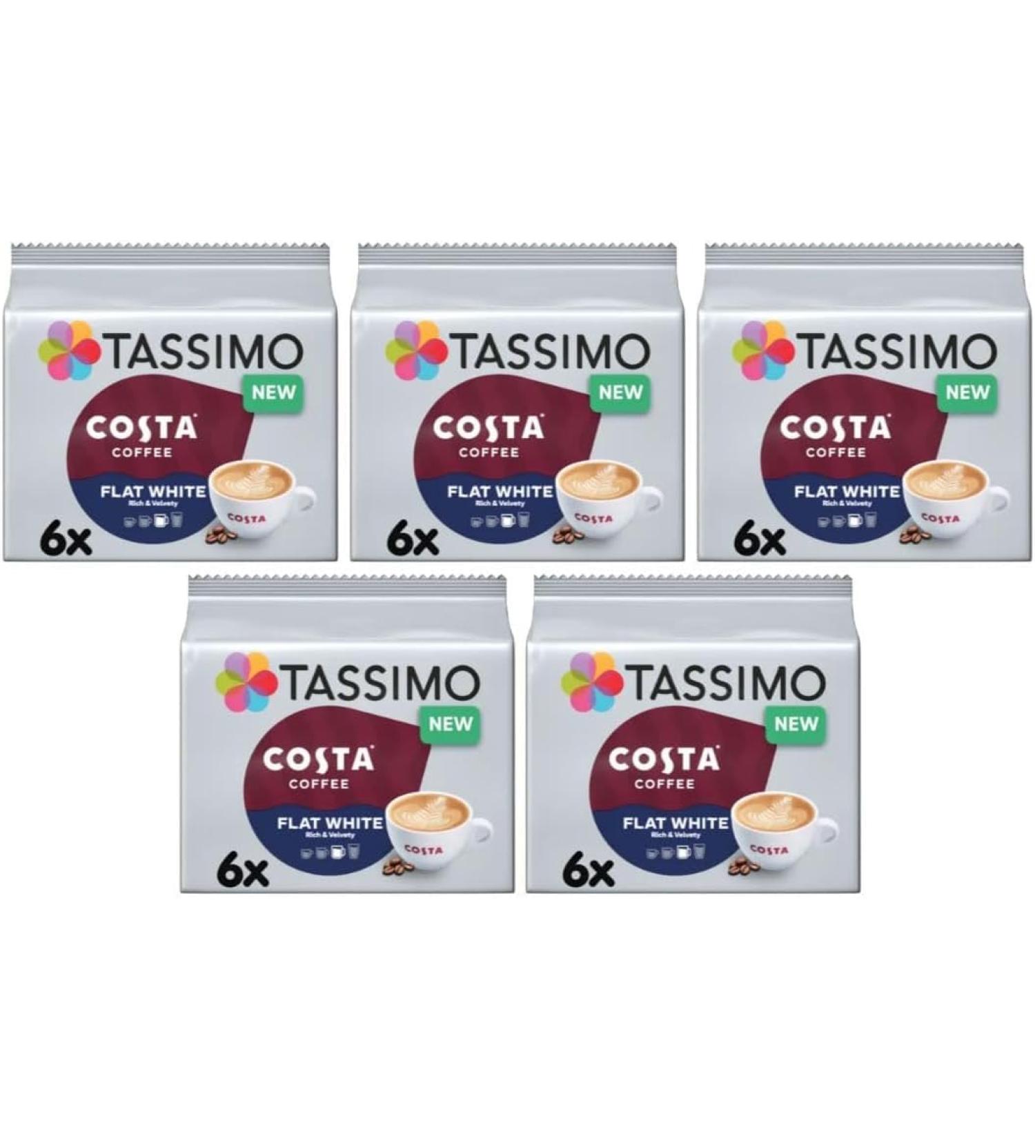 Tassimo Costa Flat White Coffee Pods 12 T-Discs (Pack of 5 Total 30 Drinks) - Buy Online on SooperMarket.com