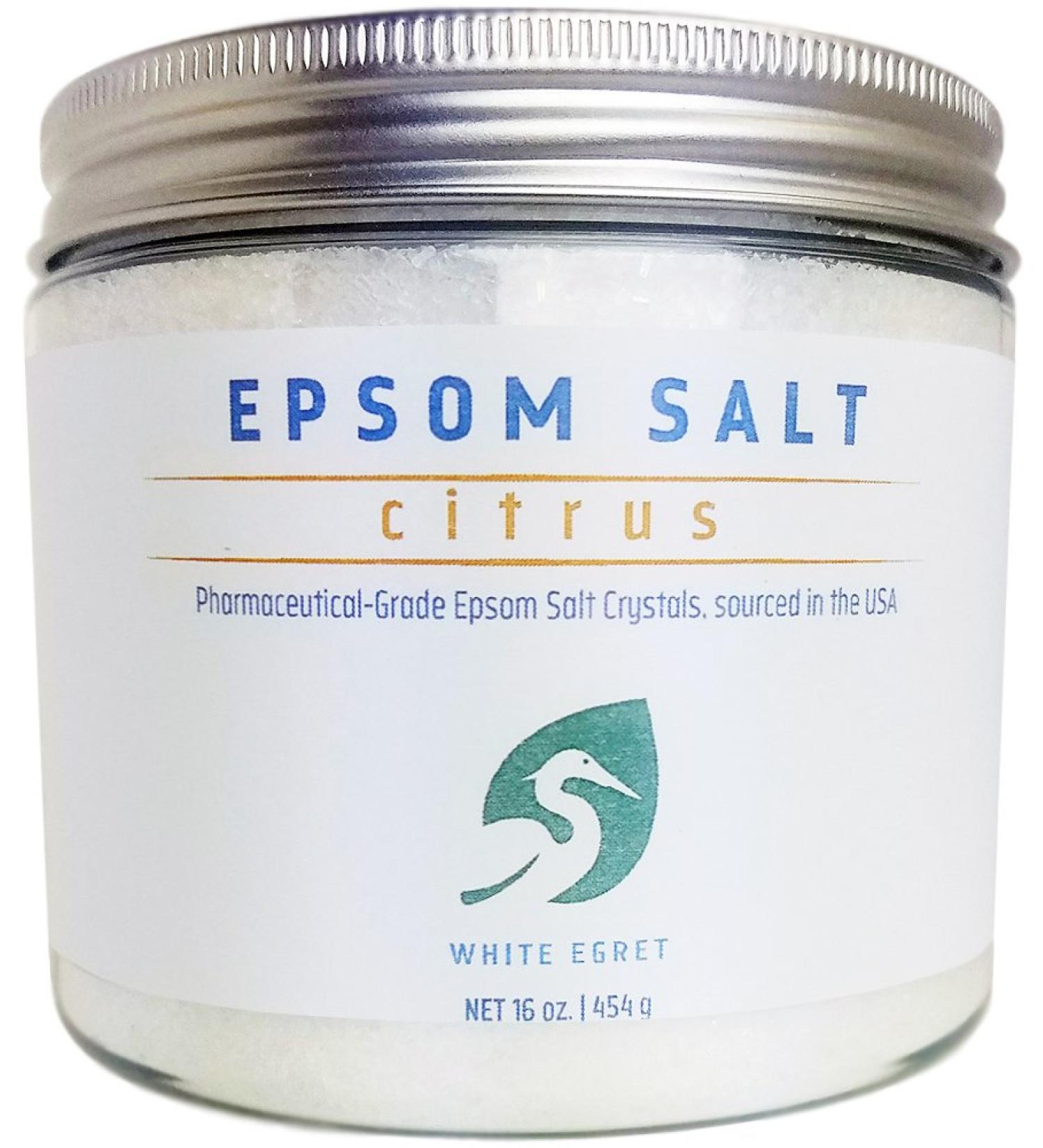 White Egret Epsom Salt Citrus - 16 oz (454 g) | Personal Care Solutions - Buy Online on SooperMarket.com