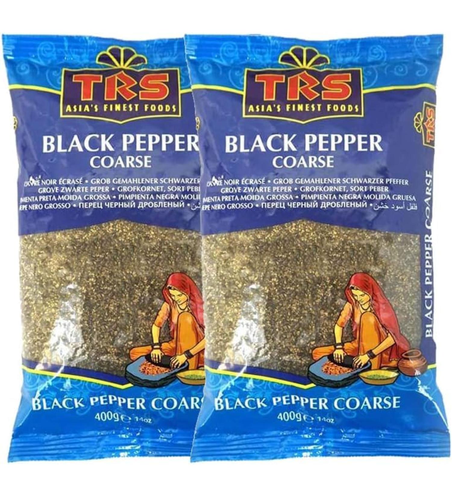 Seelans TRS Black Pepper Coarse | 400G |Crushed | Cracked Black Peppercorns | Spice Seasoning Dressing Coarse |Ground Black Pepper |Indian Origin (Pack of 2) - Buy Online on SooperMarket.com
