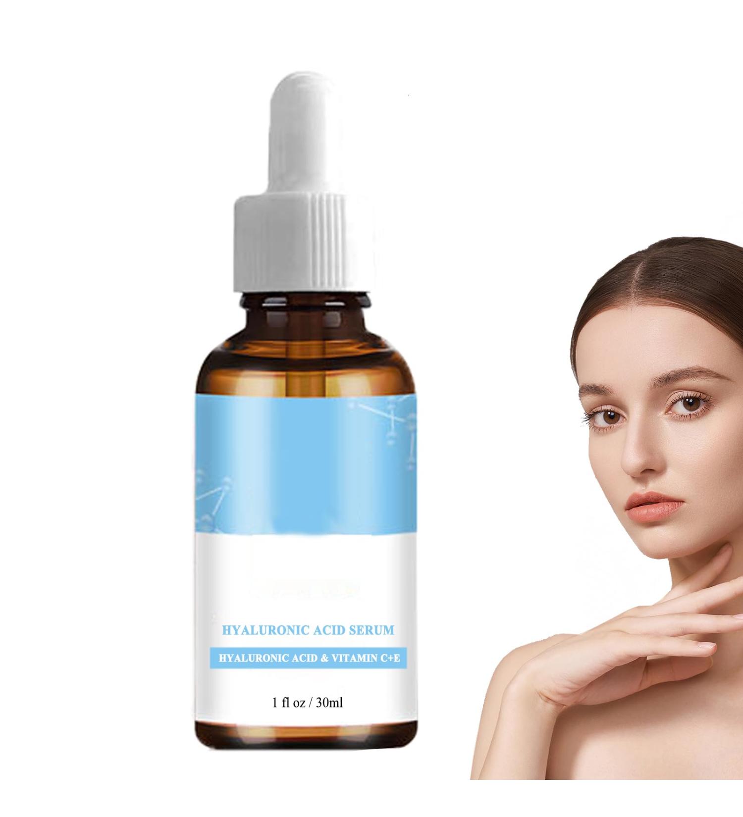 Hyaluronic Acid Serum for Face 95% Hyaluronic Acid & Vitamin C+E - Anti Wrinkle + Anti Aging Hydrochloric Acid Face Serum - Antiaging Hydrating Serums Skincare Dark Spot Remover for Face - Buy Online on SooperMarket.com