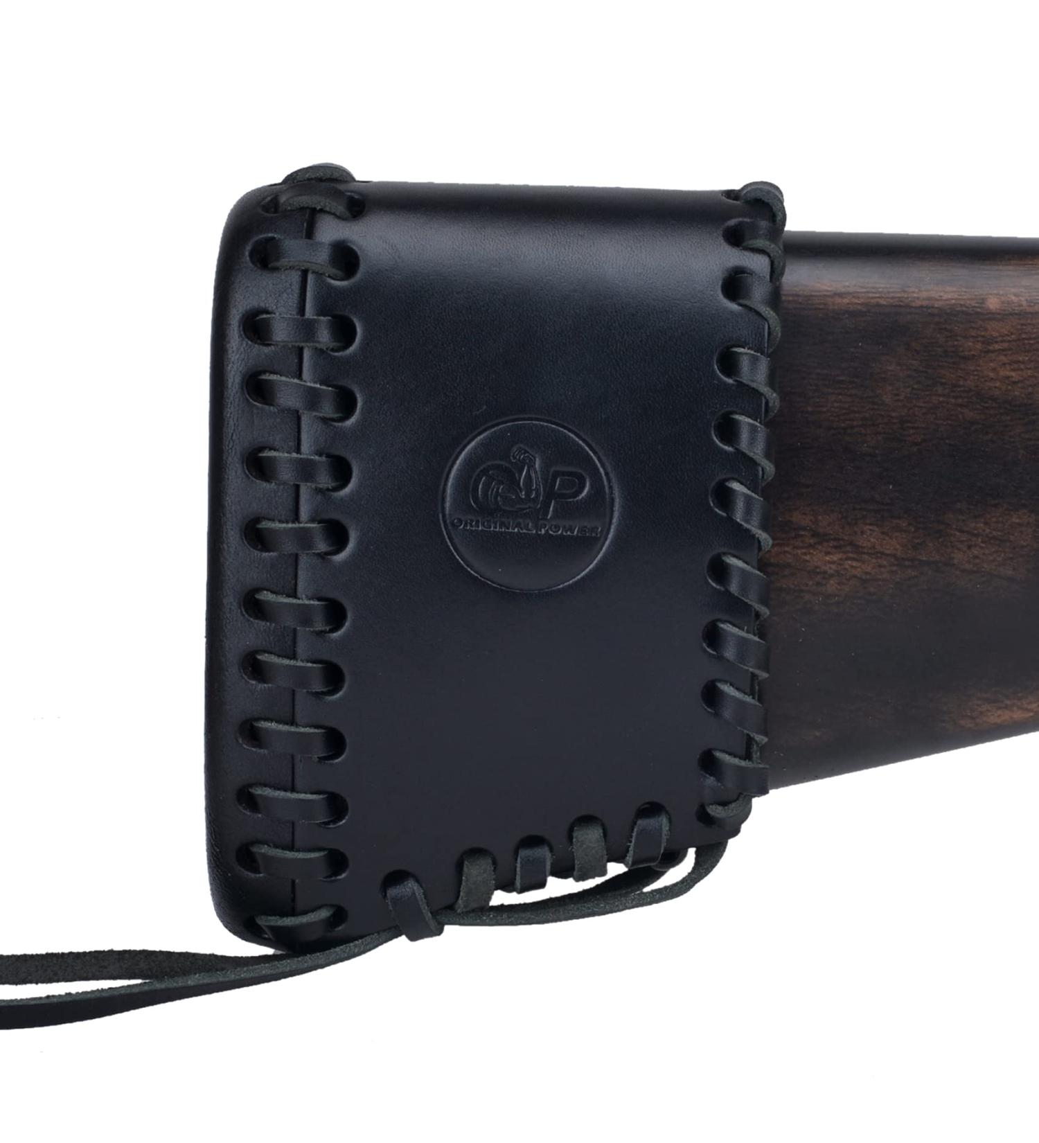 OXPANG Leather Rifle Gun Buttstock Extension - Black Veg Tanned Slip-On Recoil Pad - Buy Online on SooperMarket.com
