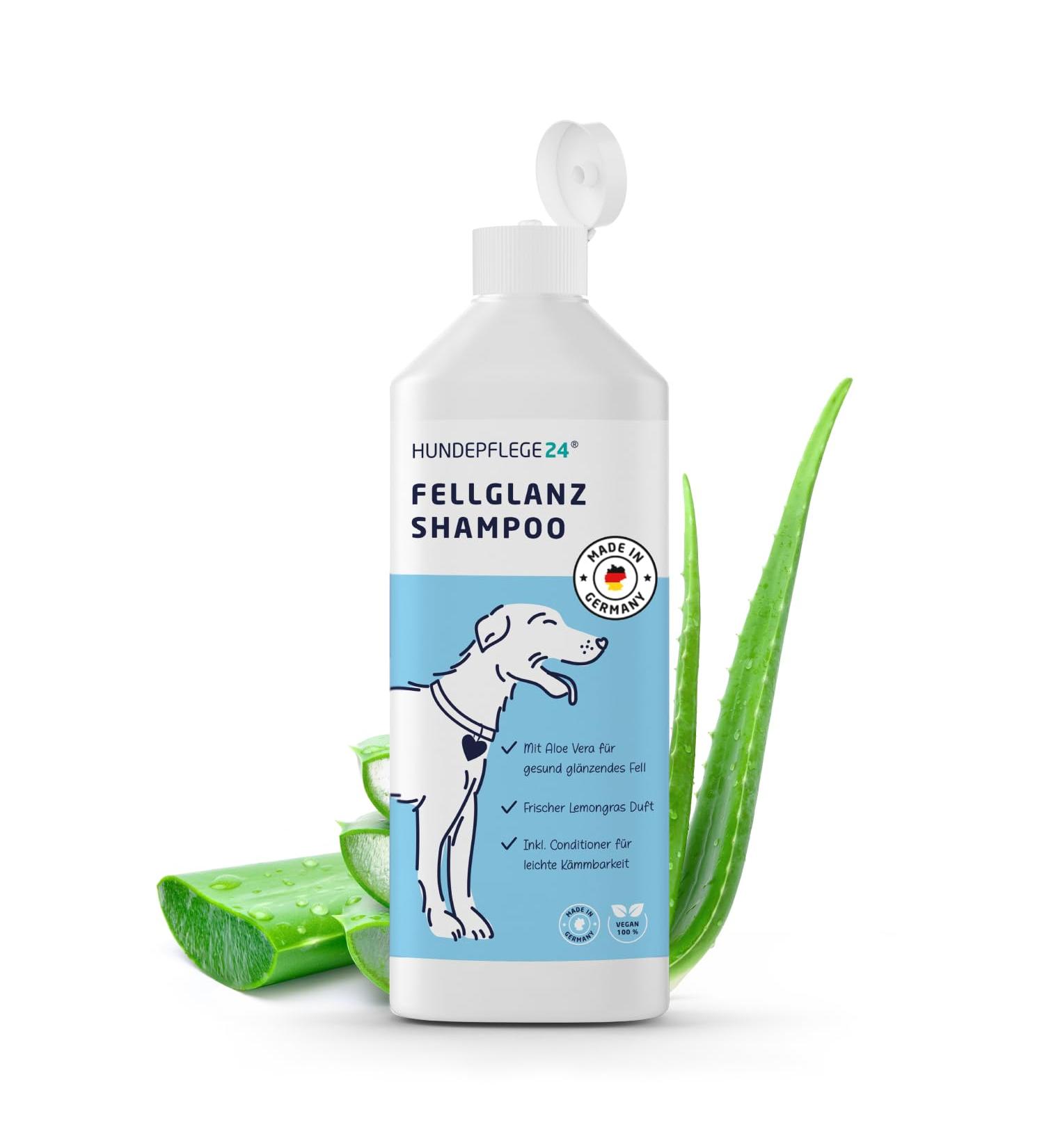 Dog Care24 Shampoo & Conditioner 500ml - Aloe Vera Formula for Healthy Glossy Fur & Easy Combability | Suitable for All Dog Breeds - Buy Online on SooperMarket.com