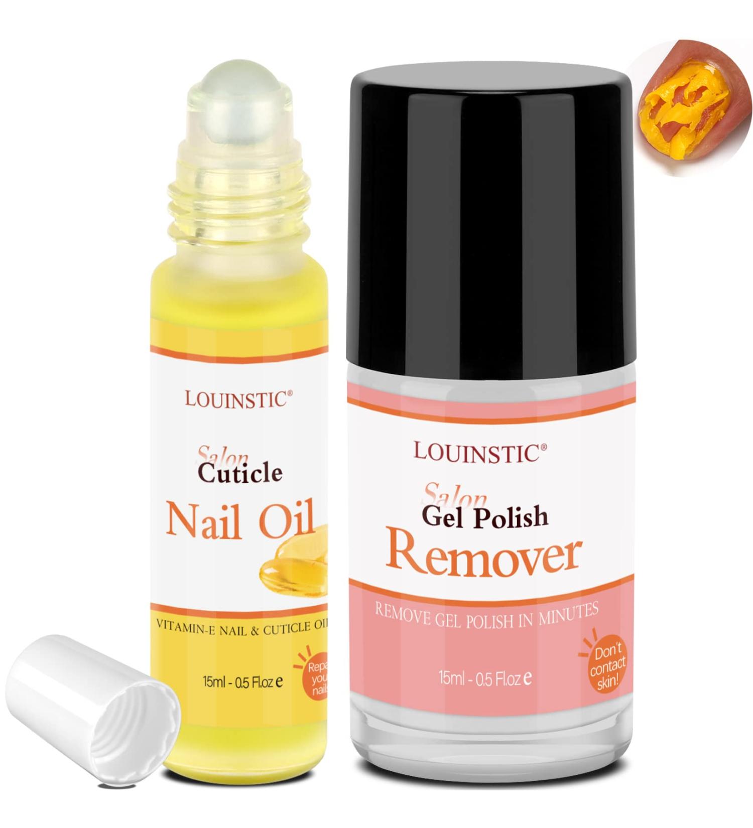 LOUINSTIC Gel Nail Polish Remover with Cuticle Care Oil - Quick 3-5 Minute Gel Polish Removal - Buy Online on SooperMarket.com