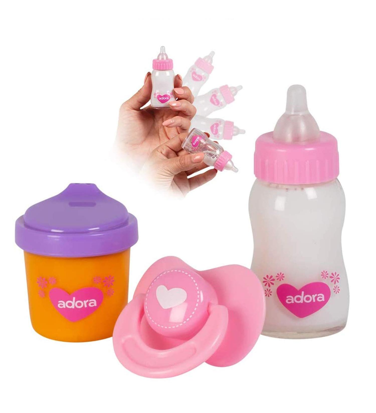 Adora Magic Sippy Set - Pacifier & Baby Doll Bottles with Disappearing Milk & Orange Juice - Buy Online on SooperMarket.com