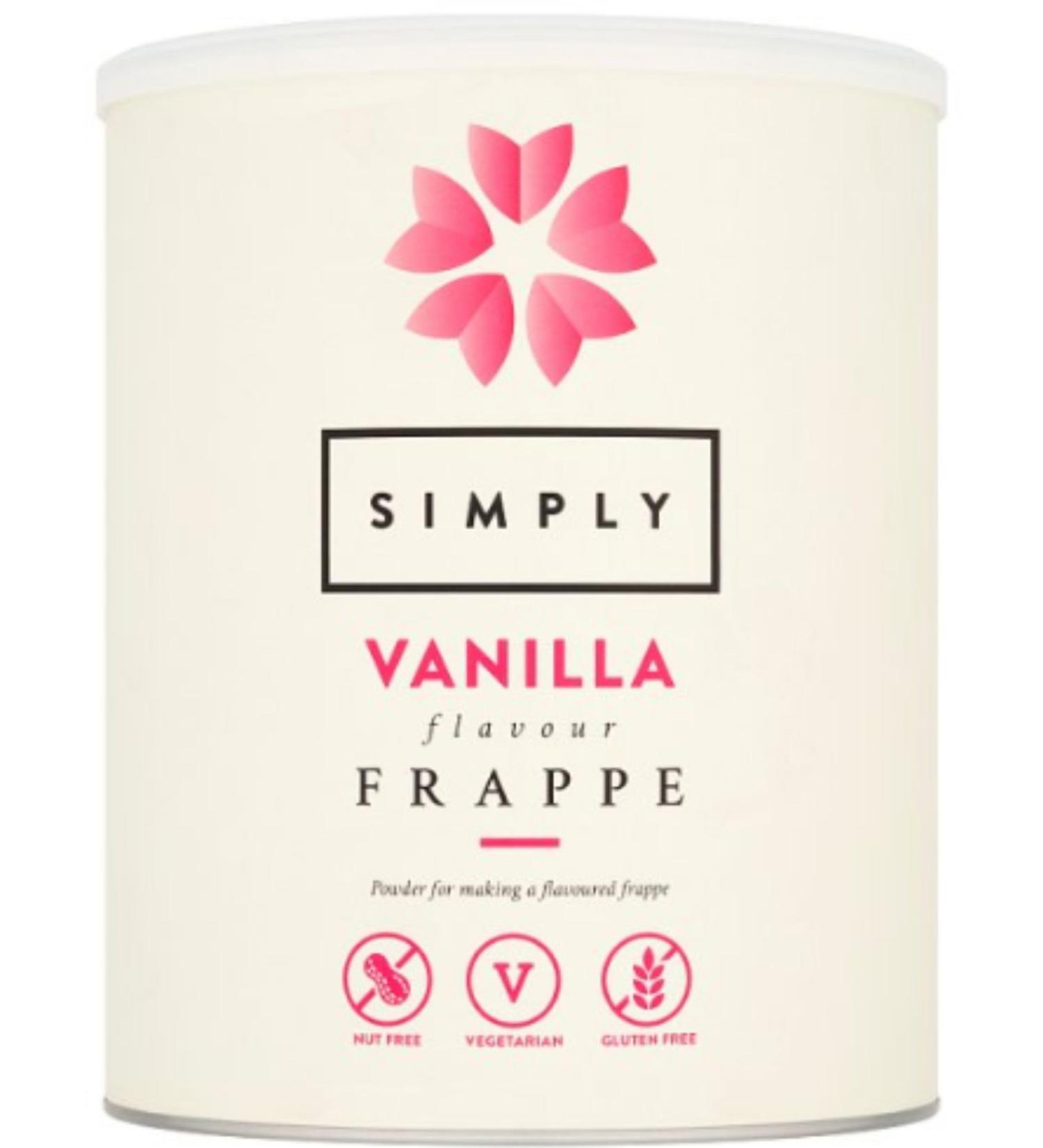 Simply Vanilla Flavour Frappe 1.75kg. Suitable for vegetarians and Halal Gluten Free