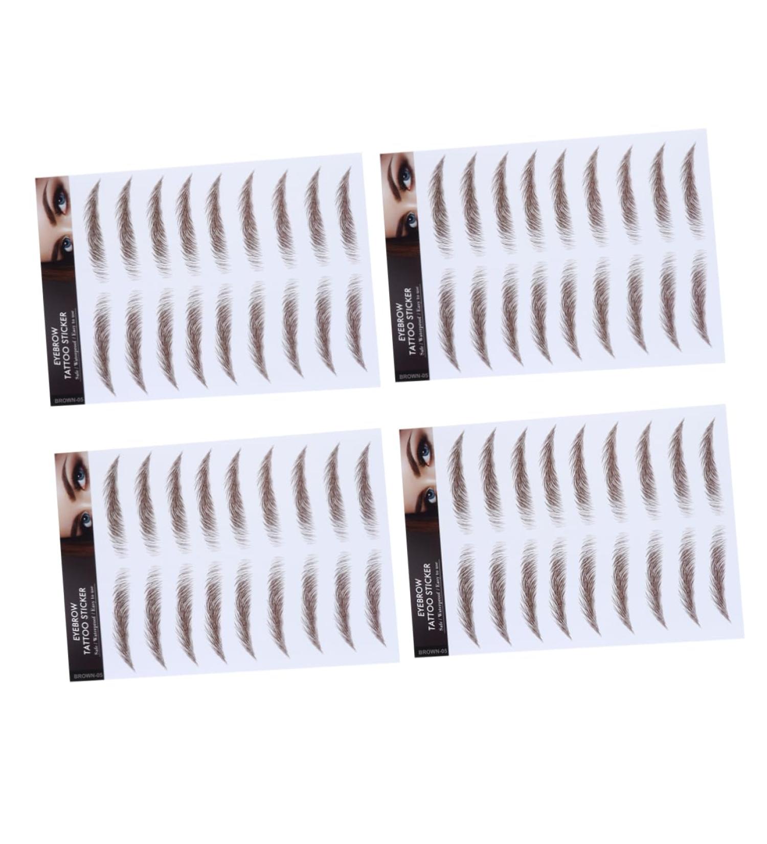FOYTOKI 4pcs Grooming Natural Hair- False Eyebrow Realistic Hair-like Girl Tools Brown Shaping Transfer - Buy Online on SooperMarket.com