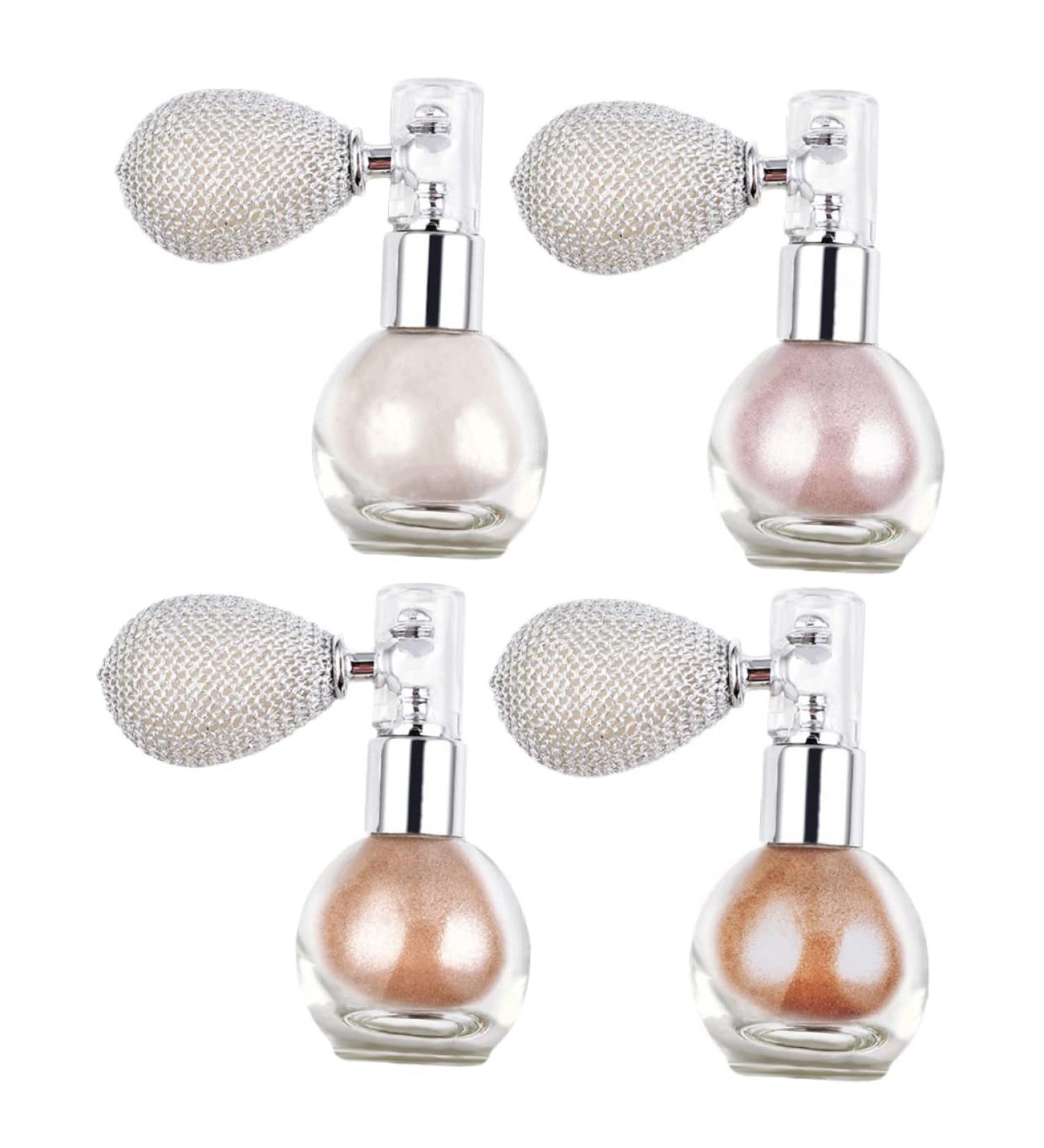 KALLORY 4pcs Body Powder Spray Glitter Highlighter Eyeshadow Pressed Powder Spray Face High Gloss Spray Body Shimmer Spray Highlighter Powder Spray Glitter Highlight Powder Spray Miss Hair 7.5X6.9CM As Shown - Buy Online on SooperMarket.com